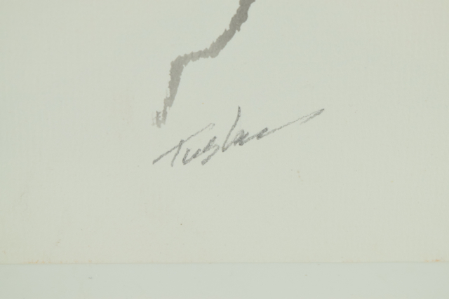 John Tuska Ink Wash on Paper of Standing Male Nude