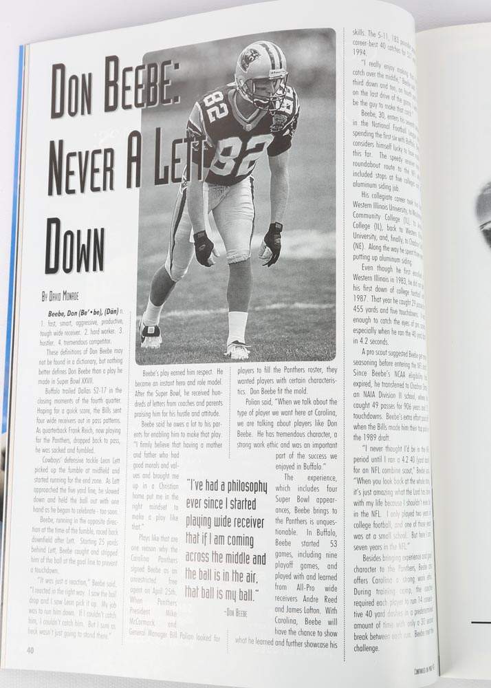 Carolina Panthers September 3, 1995 First Game Program and  Innagural Game Ticket