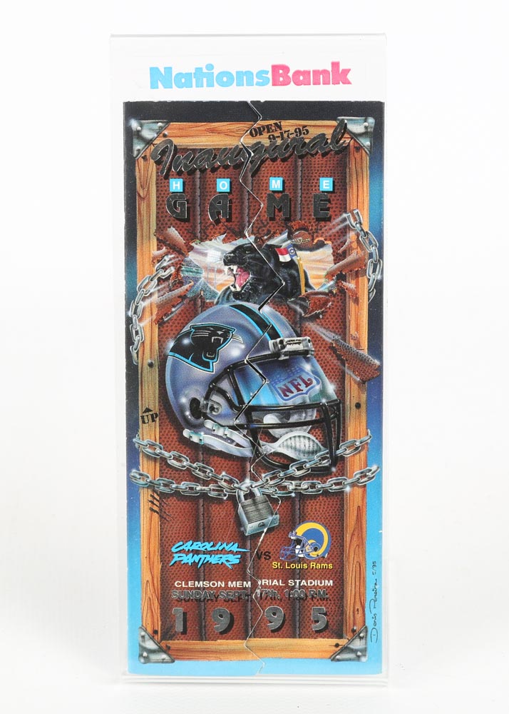 Carolina Panthers September 3, 1995 First Game Program and  Innagural Game Ticket