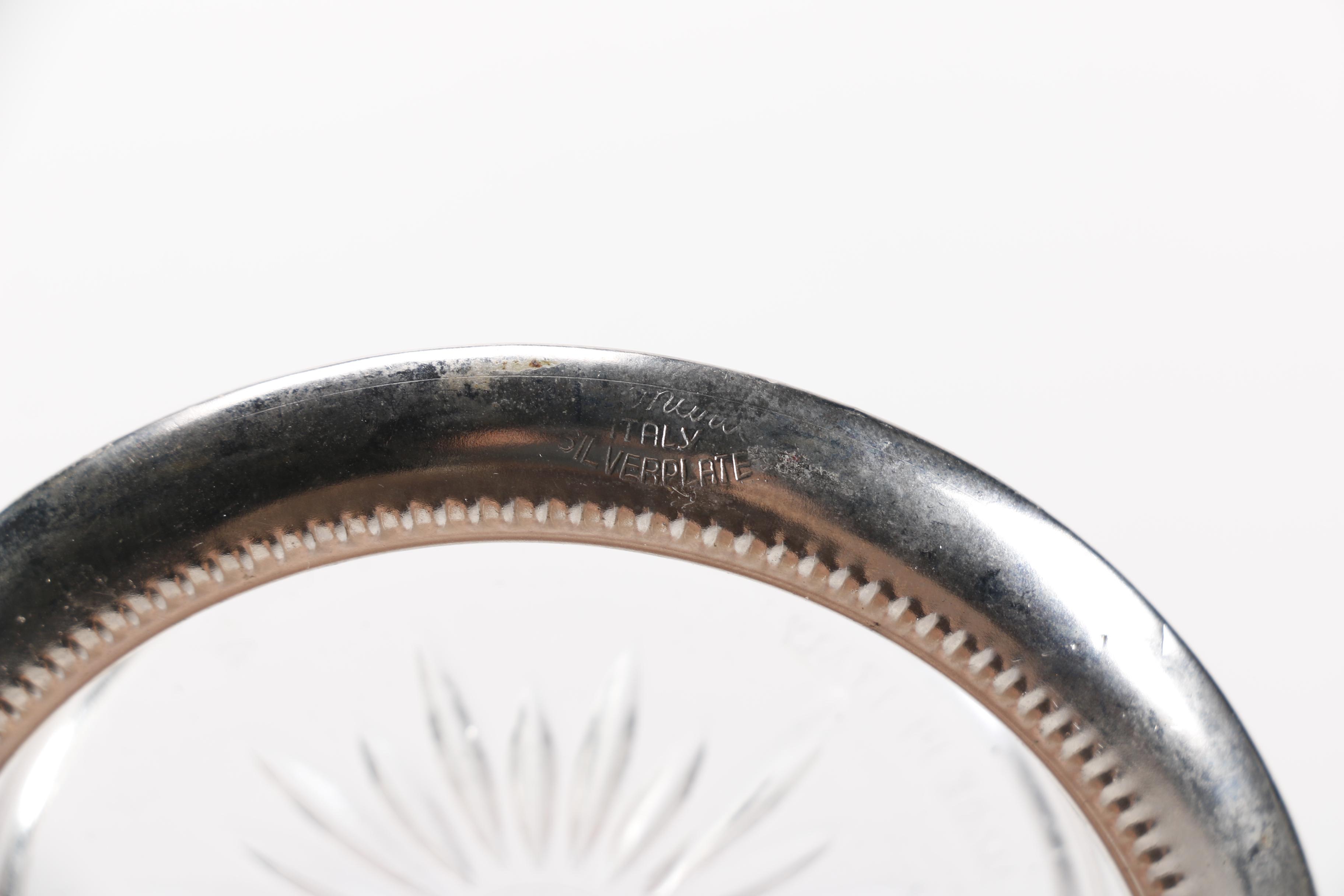 Silver Plated Drink Coasters and Wine Cooler featuring Towle