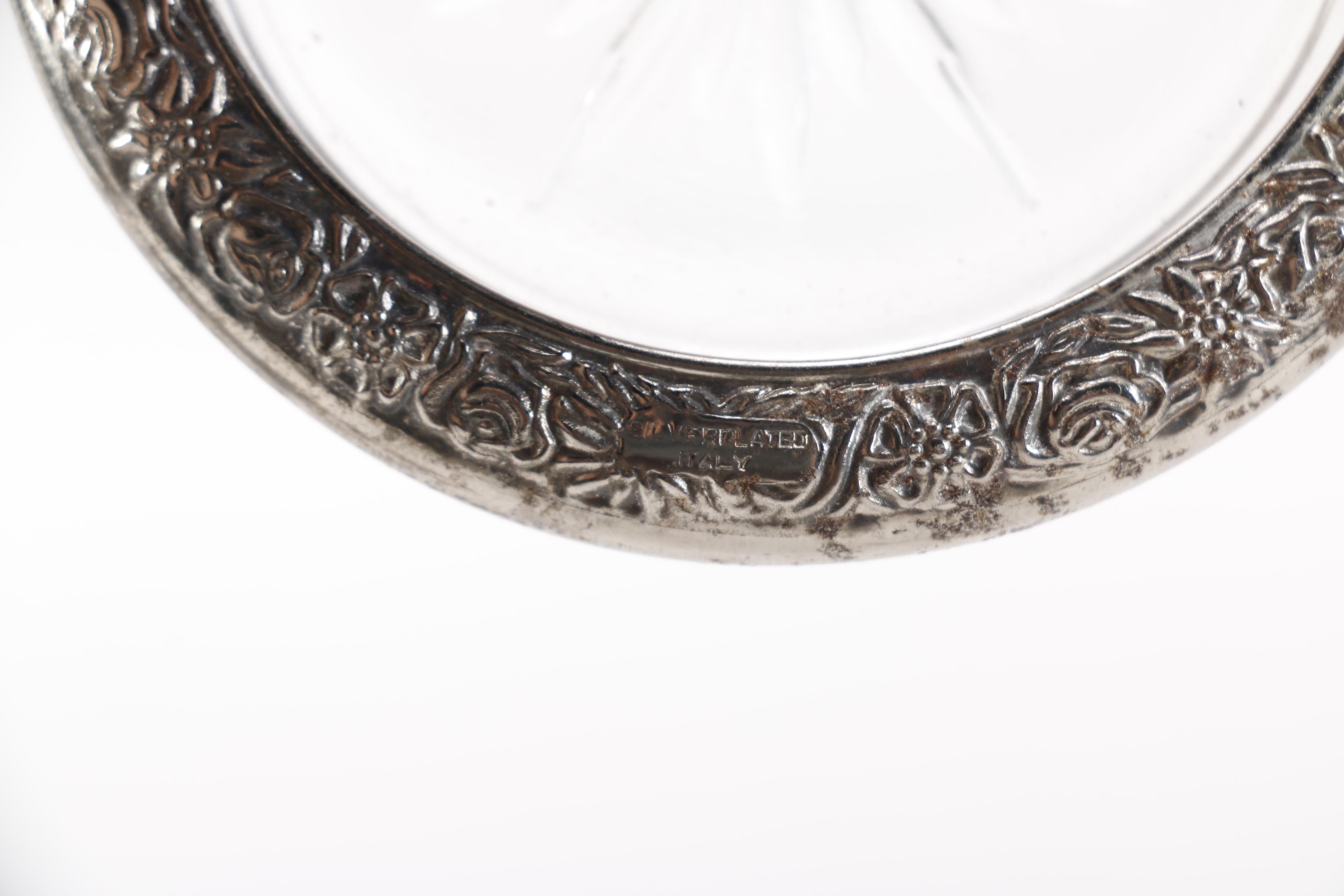 Silver Plated Drink Coasters and Wine Cooler featuring Towle