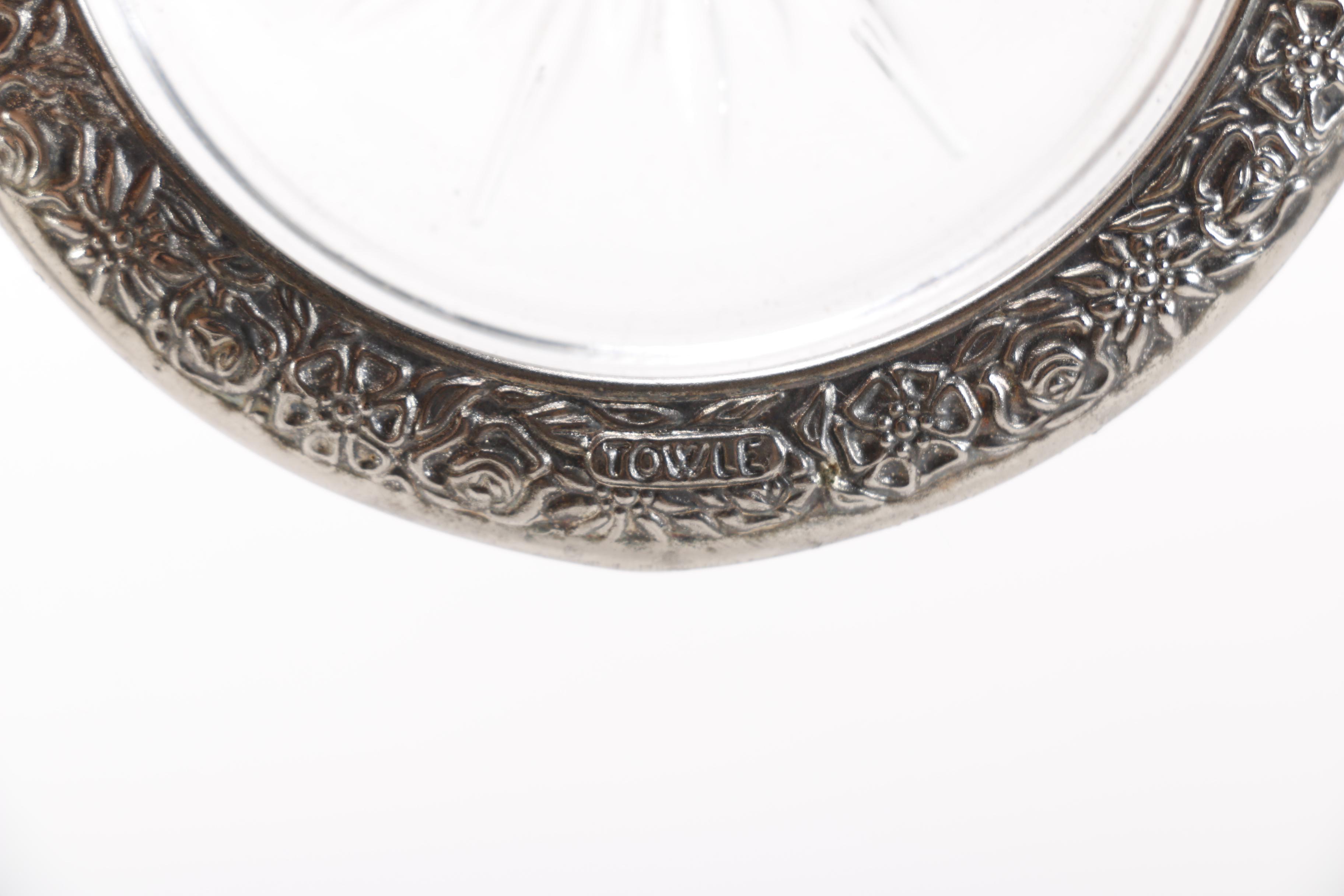 Silver Plated Drink Coasters and Wine Cooler featuring Towle