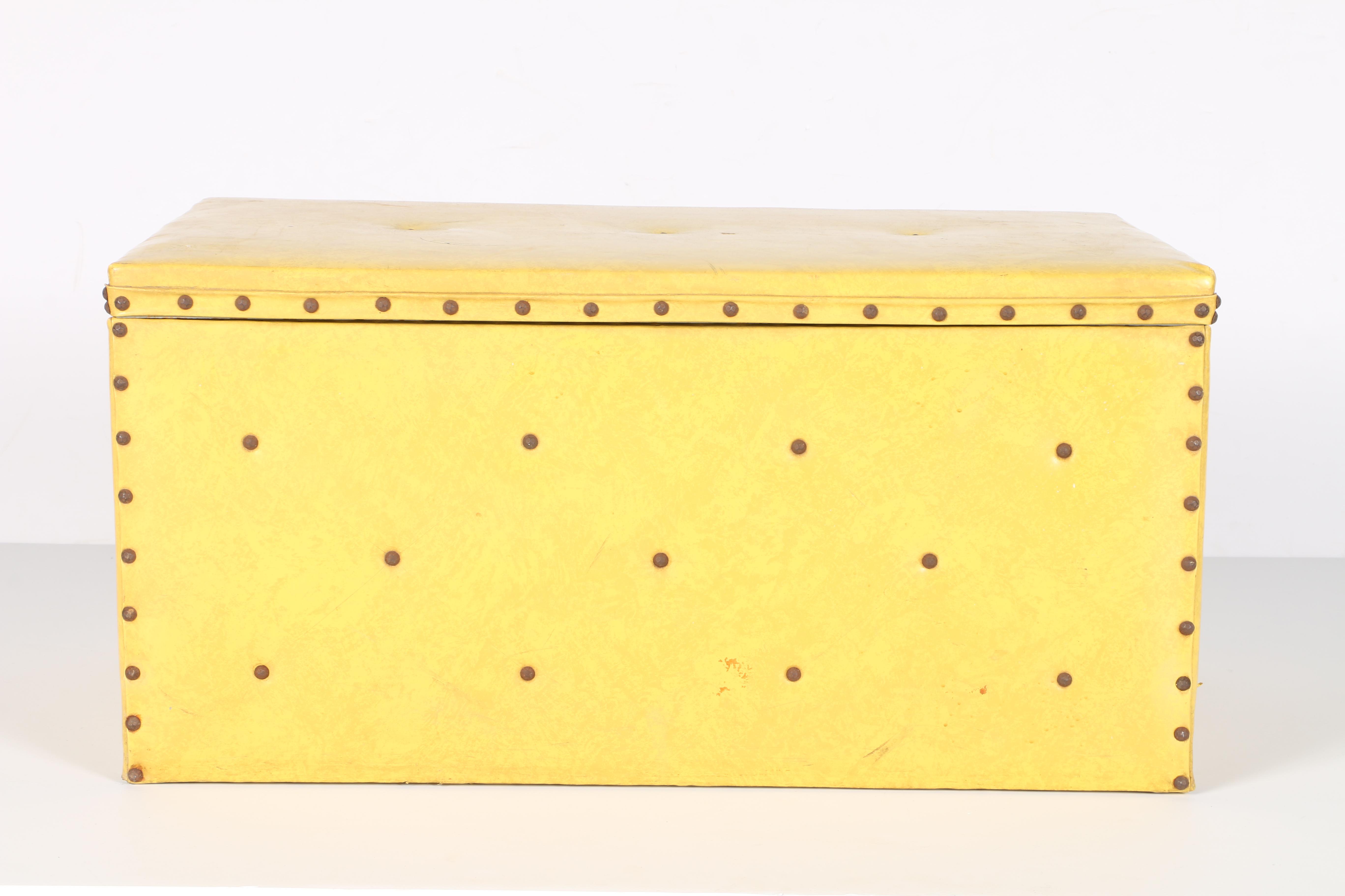 Vintage Vinyl Upholstered Trunk