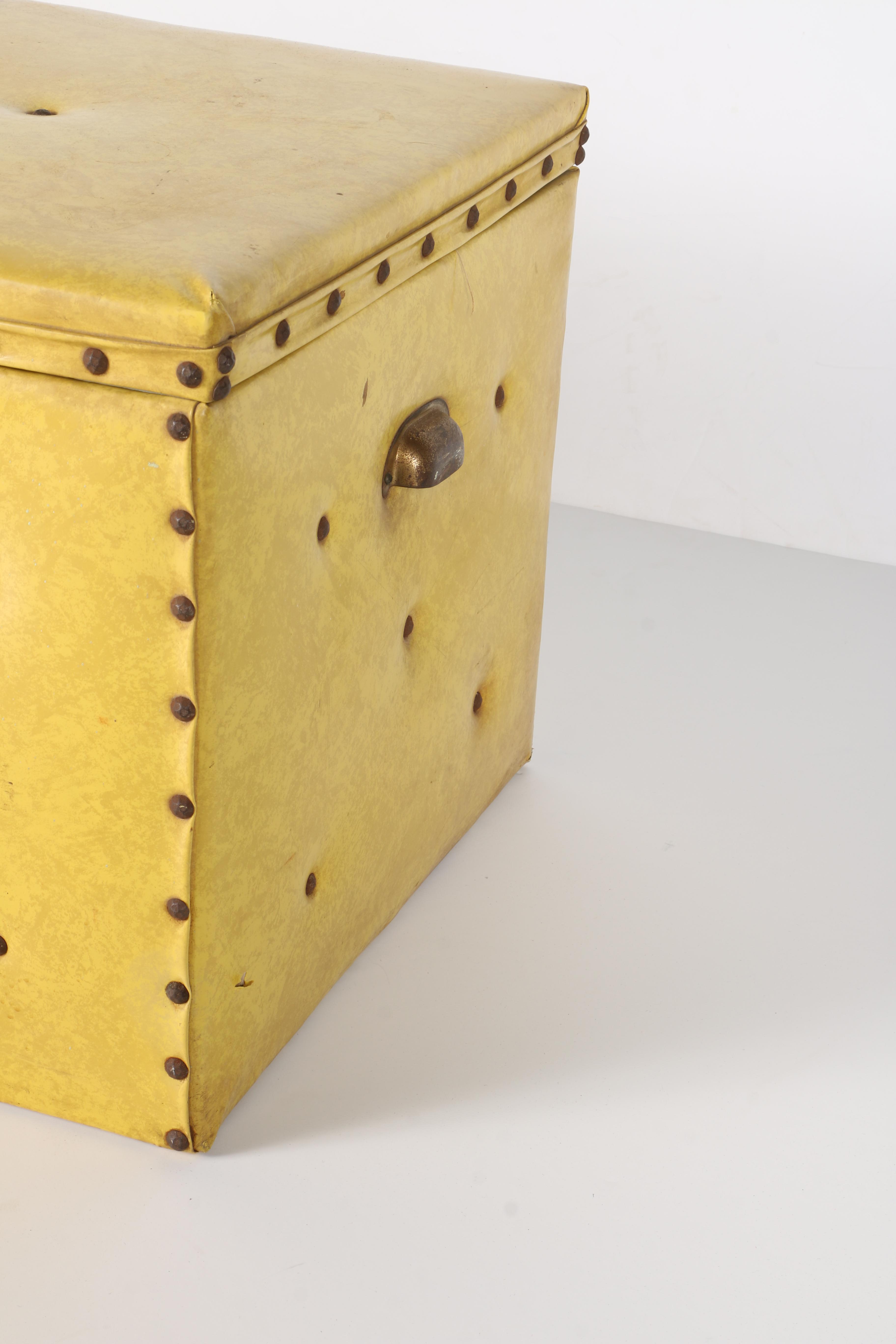 Vintage Vinyl Upholstered Trunk