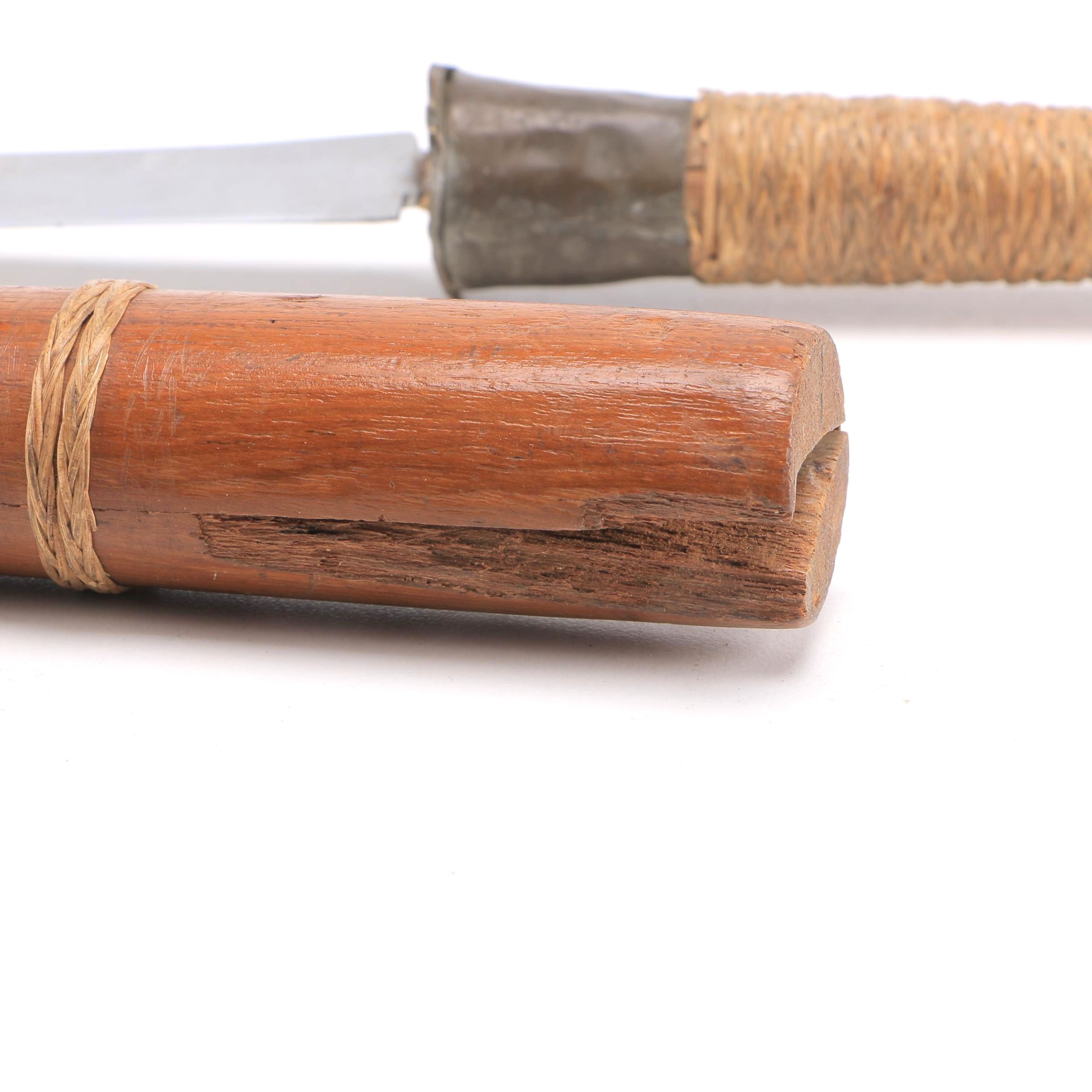 Thai Daab Sword With Bamboo Sheath