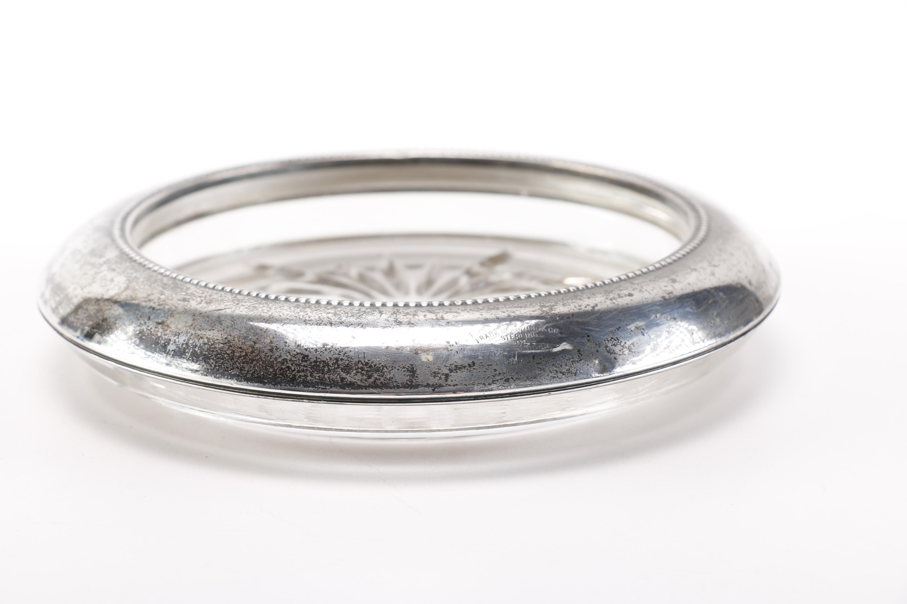 Sterling and Glass Coasters Featuring Frank M. Whiting