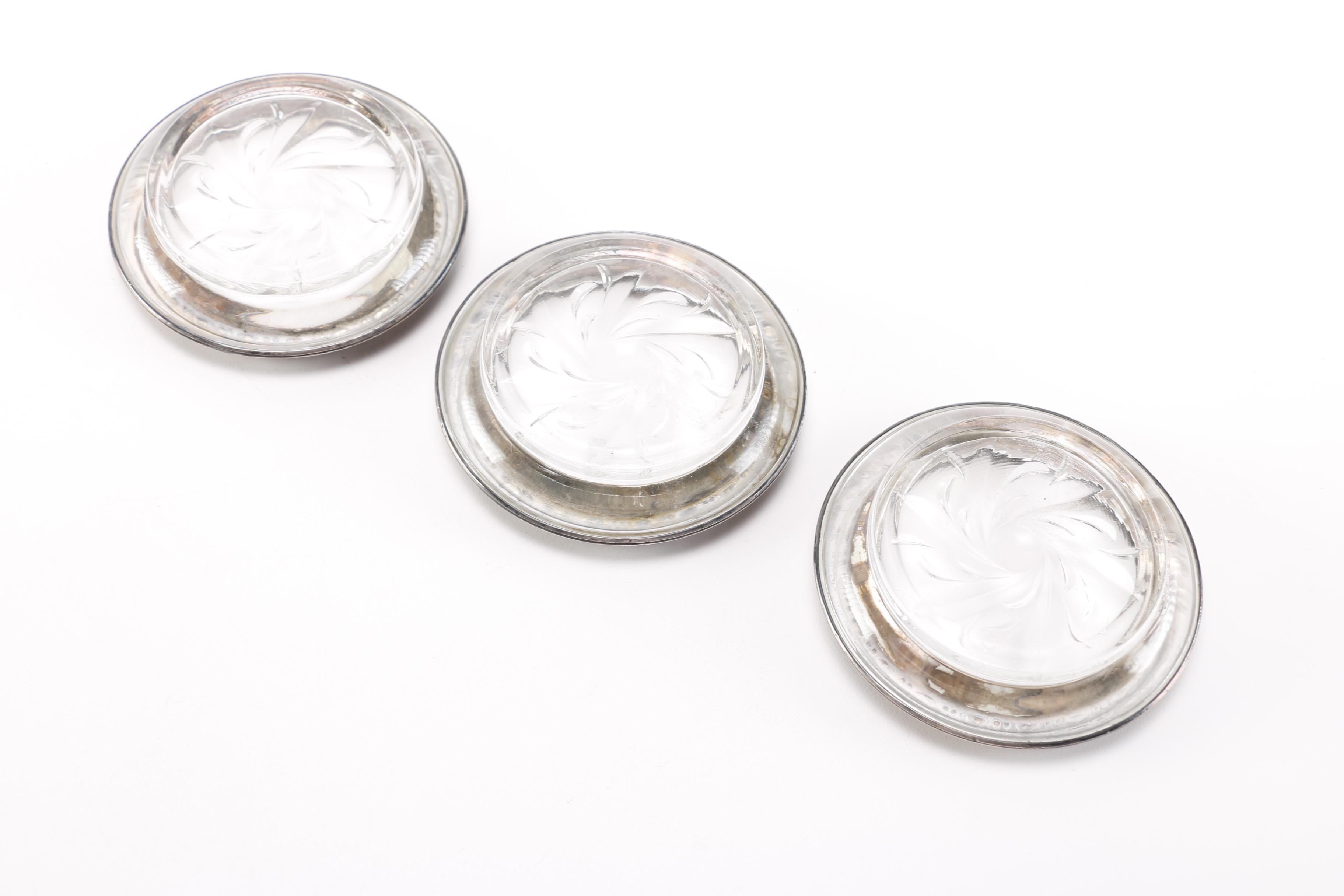 Sterling and Glass Coasters Featuring Frank M. Whiting