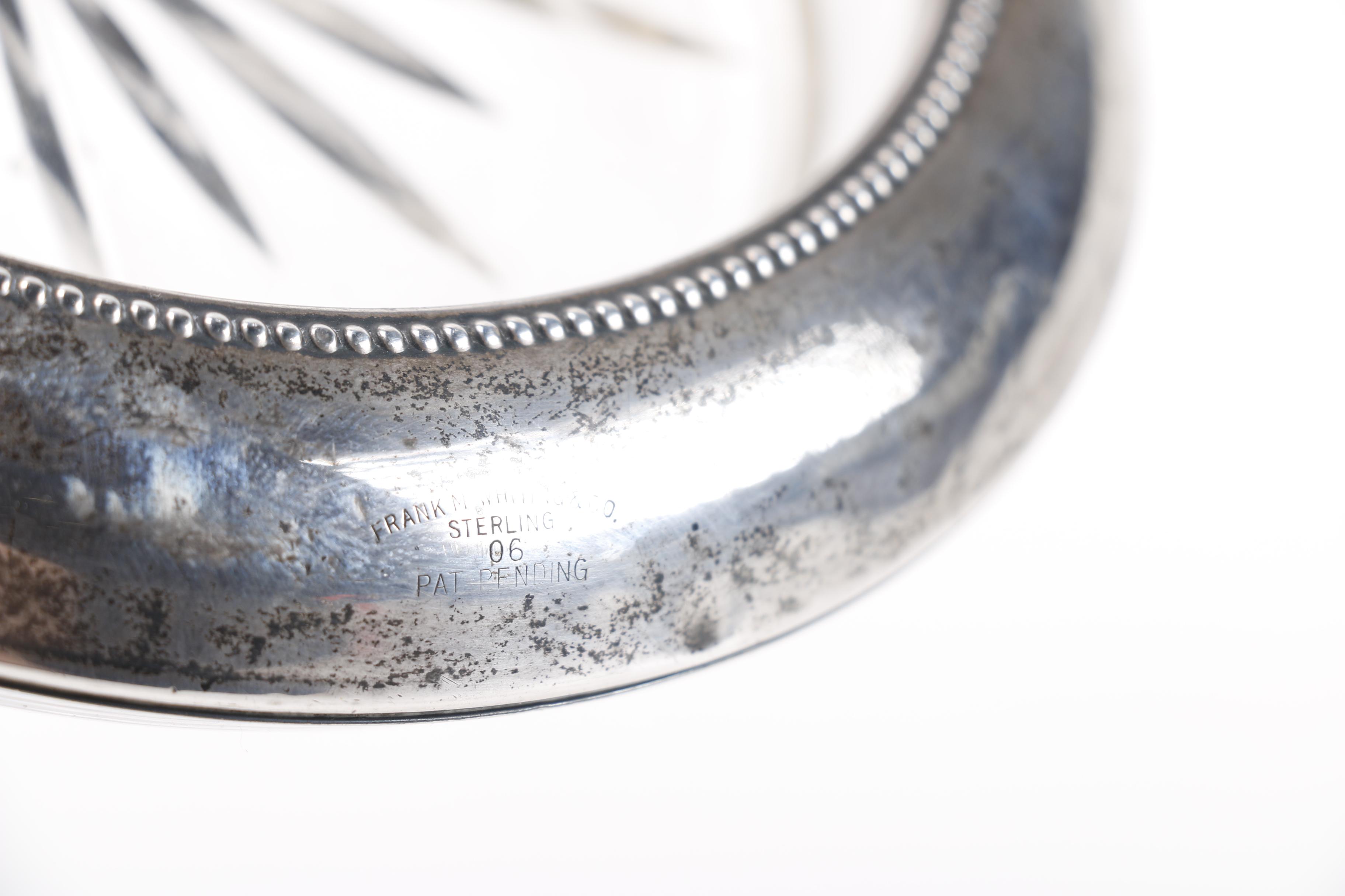 Sterling and Glass Coasters Featuring Frank M. Whiting