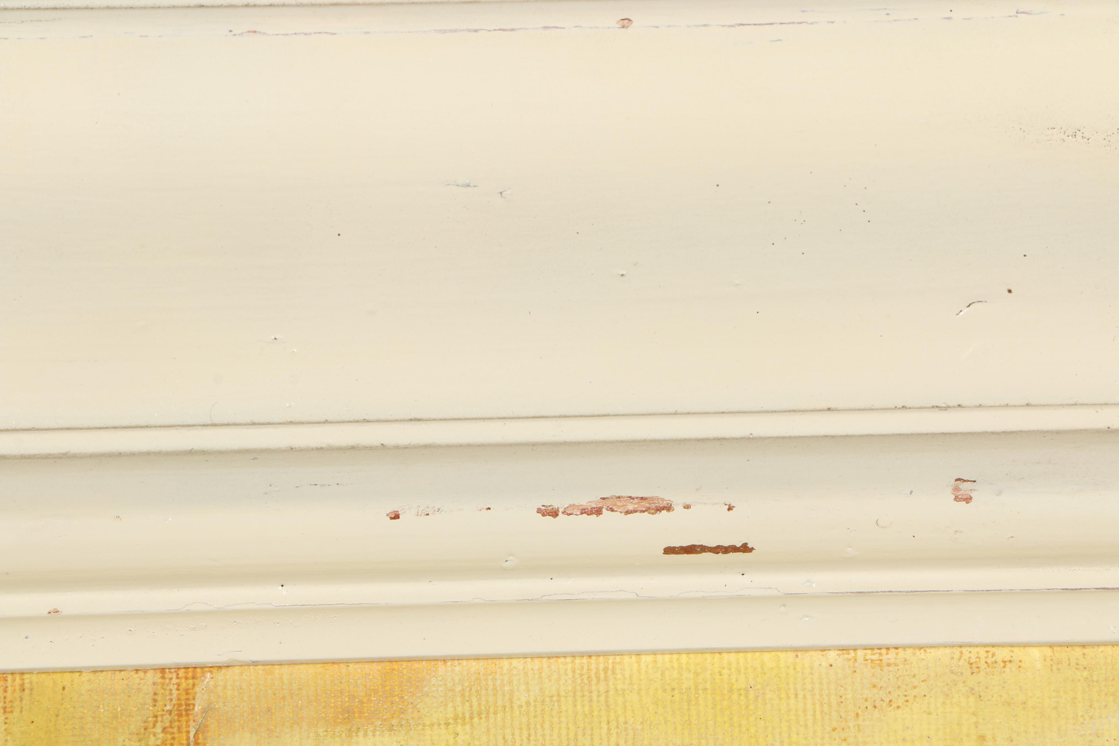 Framed Oil Painting of a Boat Filled Harbor