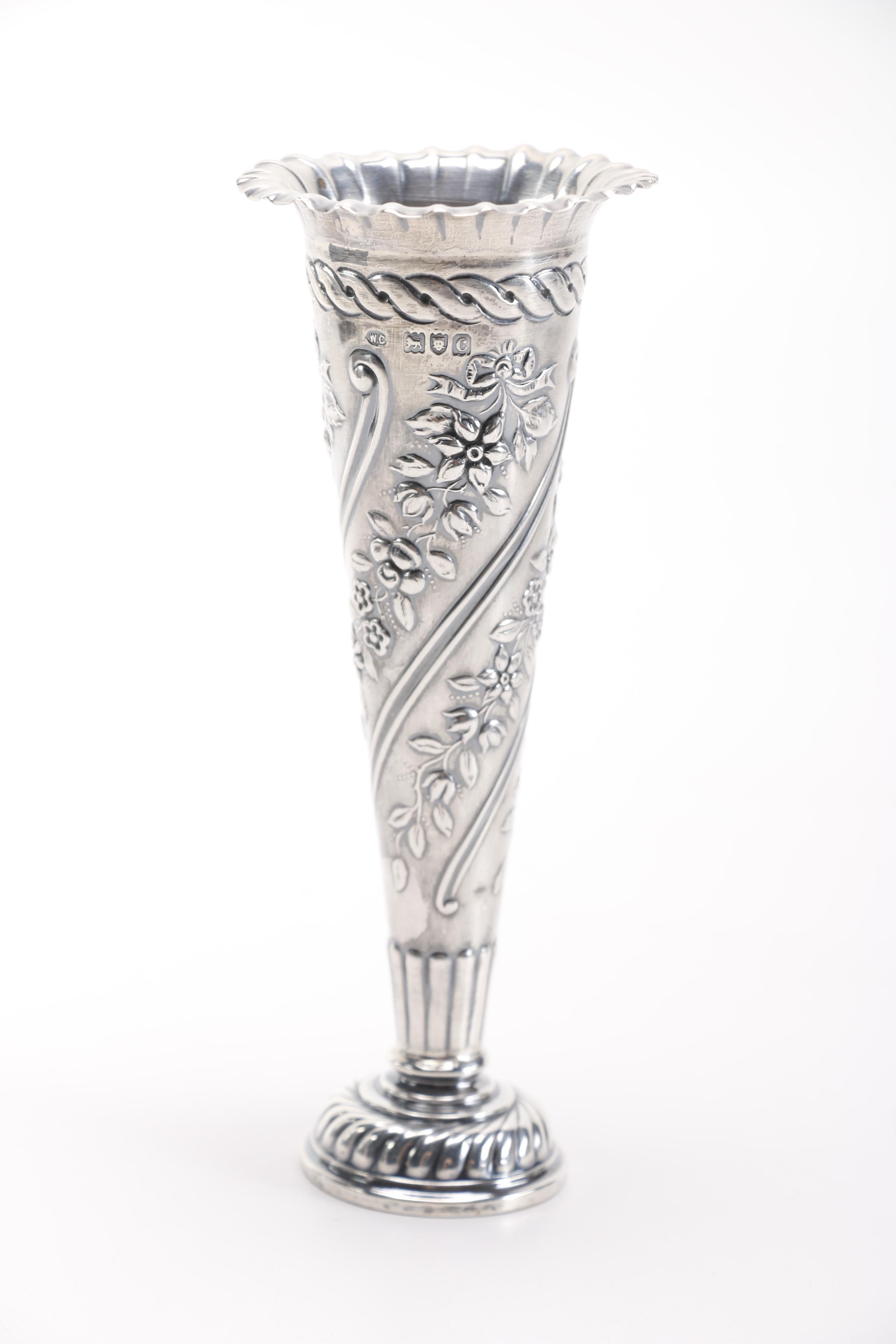 1898 William Comyns Weighted Sterling Vase