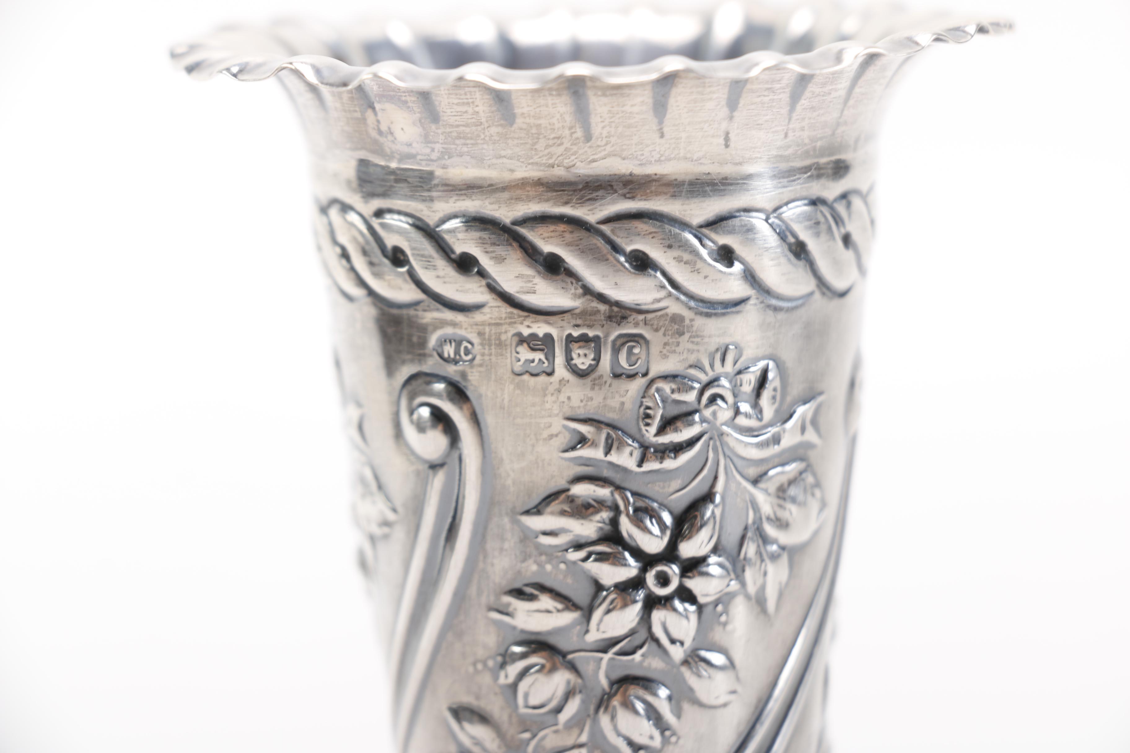 1898 William Comyns Weighted Sterling Vase