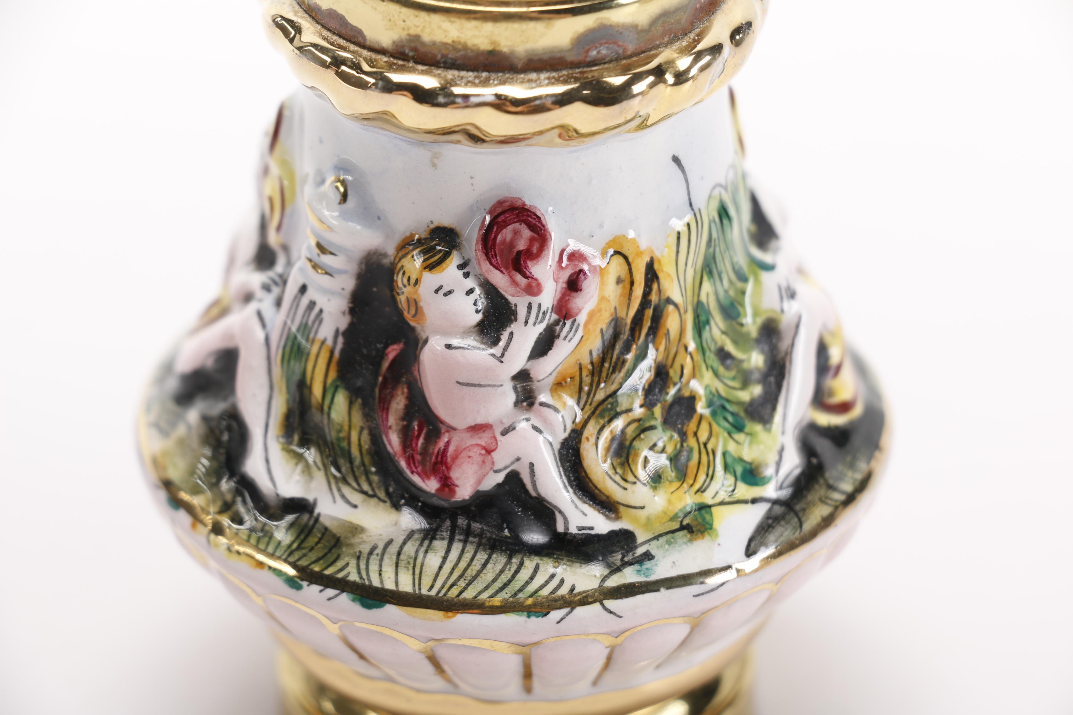 Capodimonte Salt and Pepper Set with a Lenox Dish