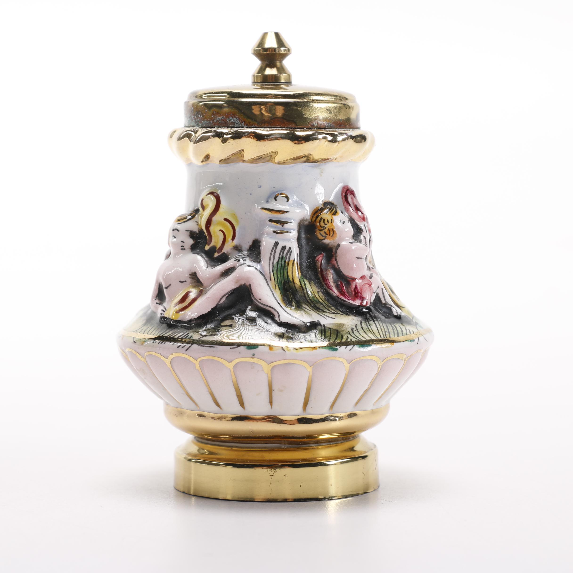 Capodimonte Salt and Pepper Set with a Lenox Dish