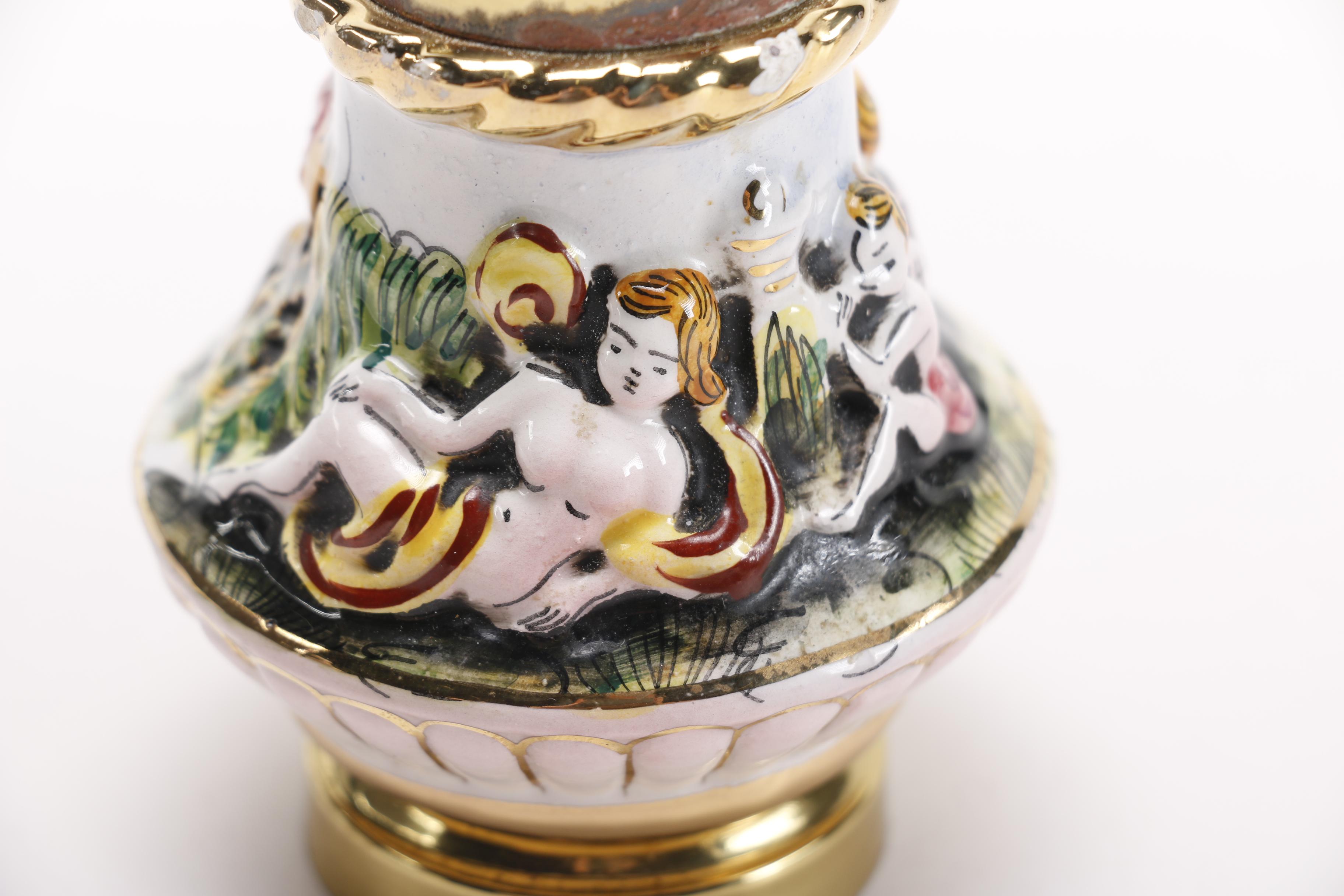 Capodimonte Salt and Pepper Set with a Lenox Dish