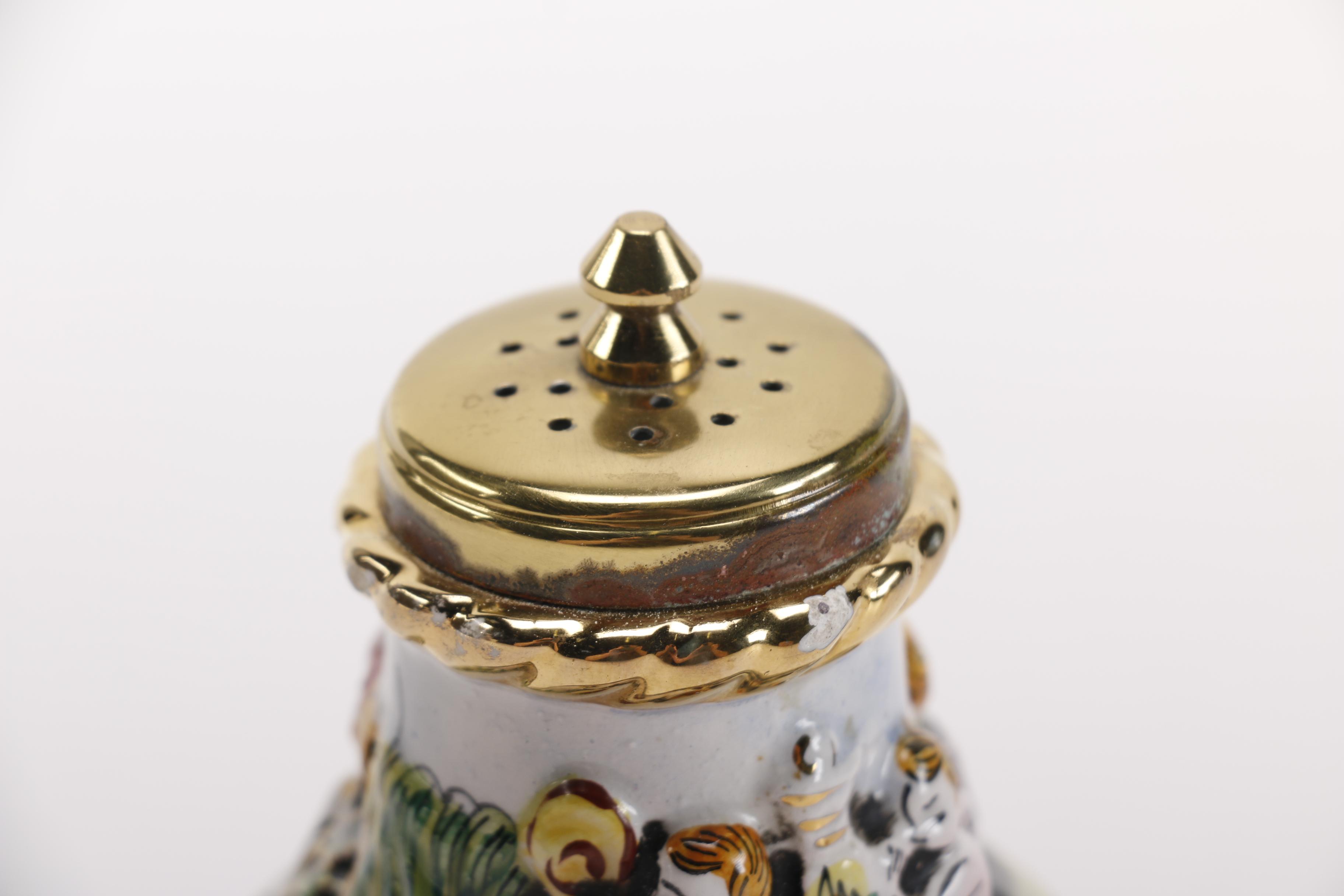 Capodimonte Salt and Pepper Set with a Lenox Dish