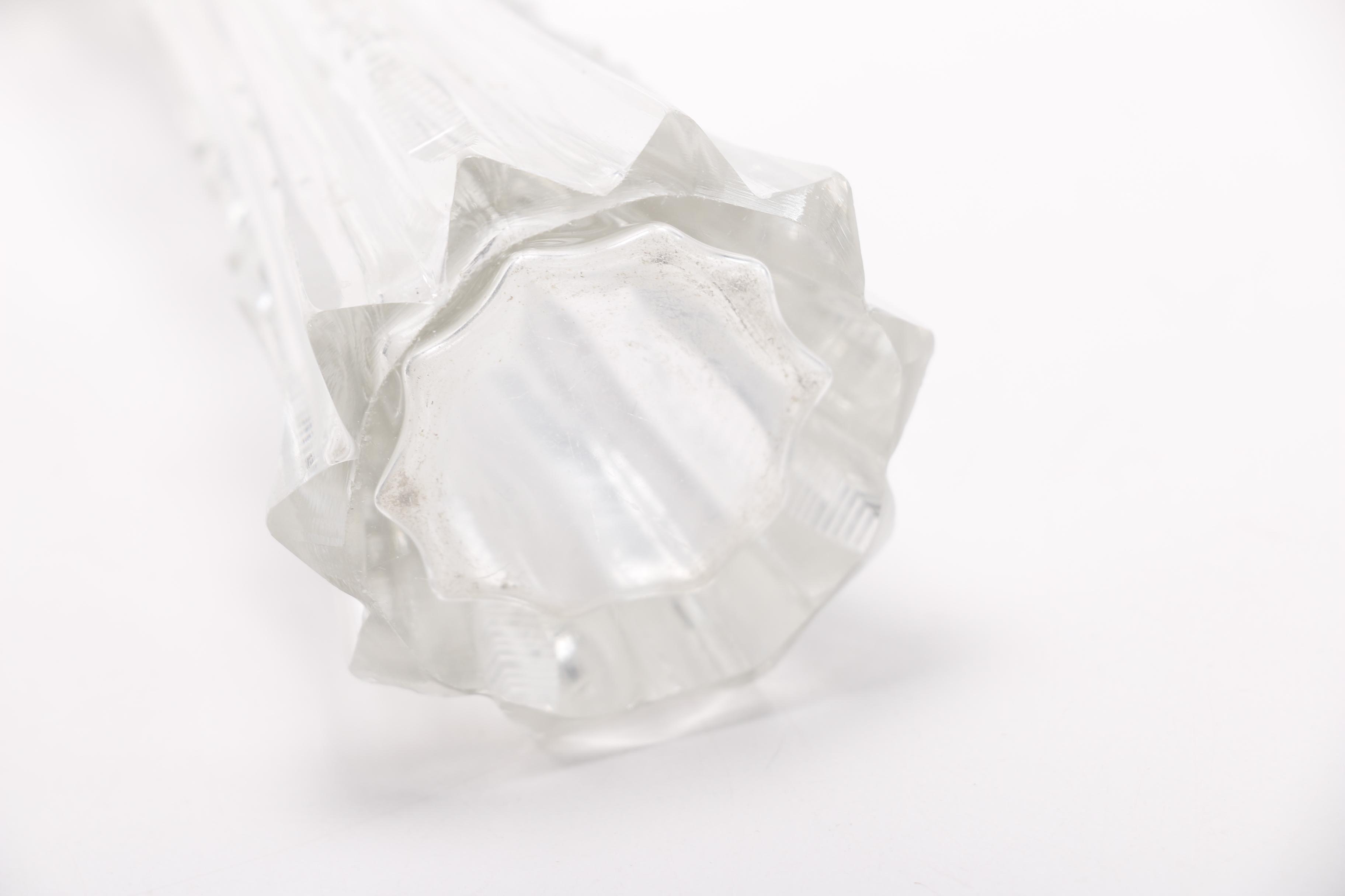 Cut Crystal Vase With Sterling Silver Rim