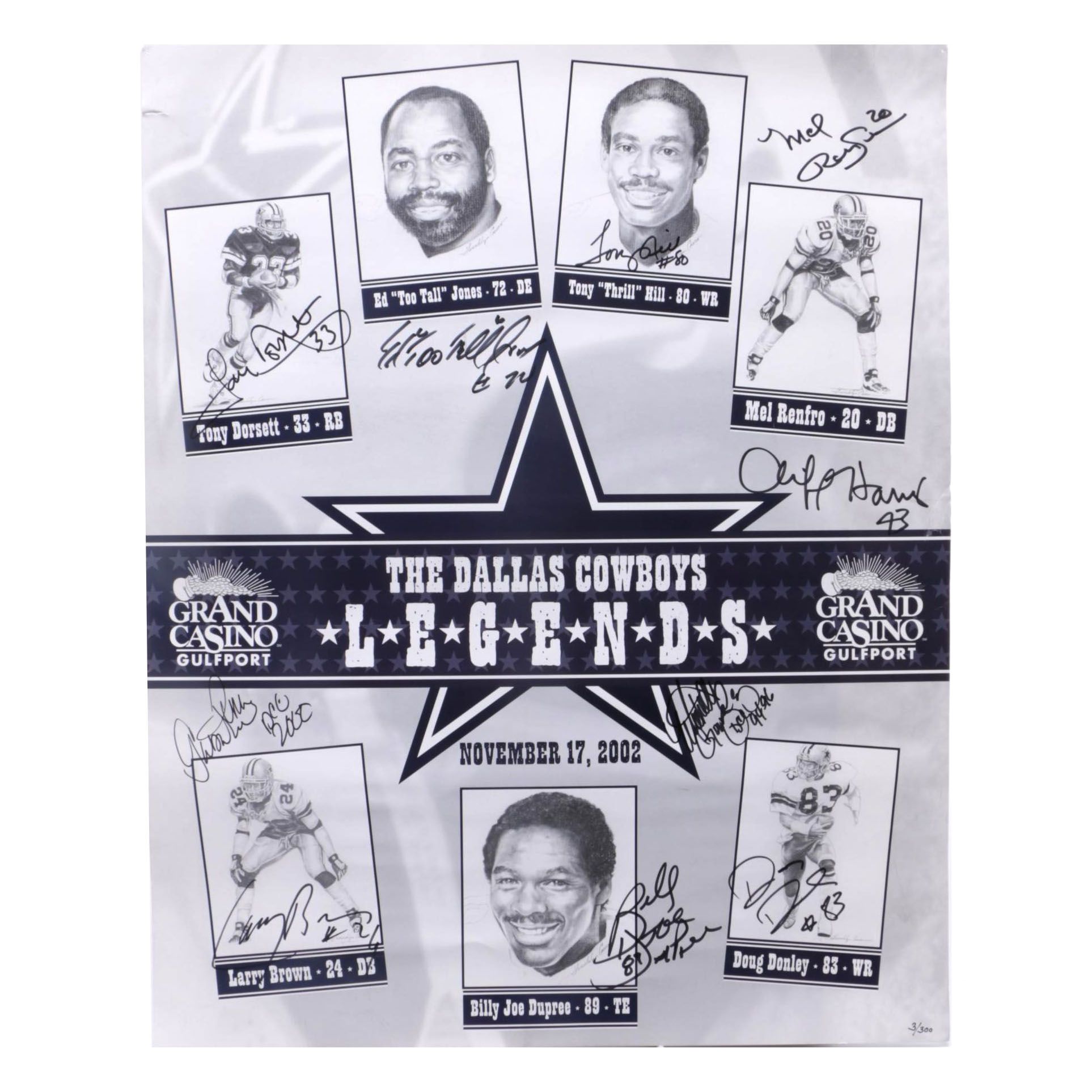 Dallas Cowboys Legends Autographed Poster
