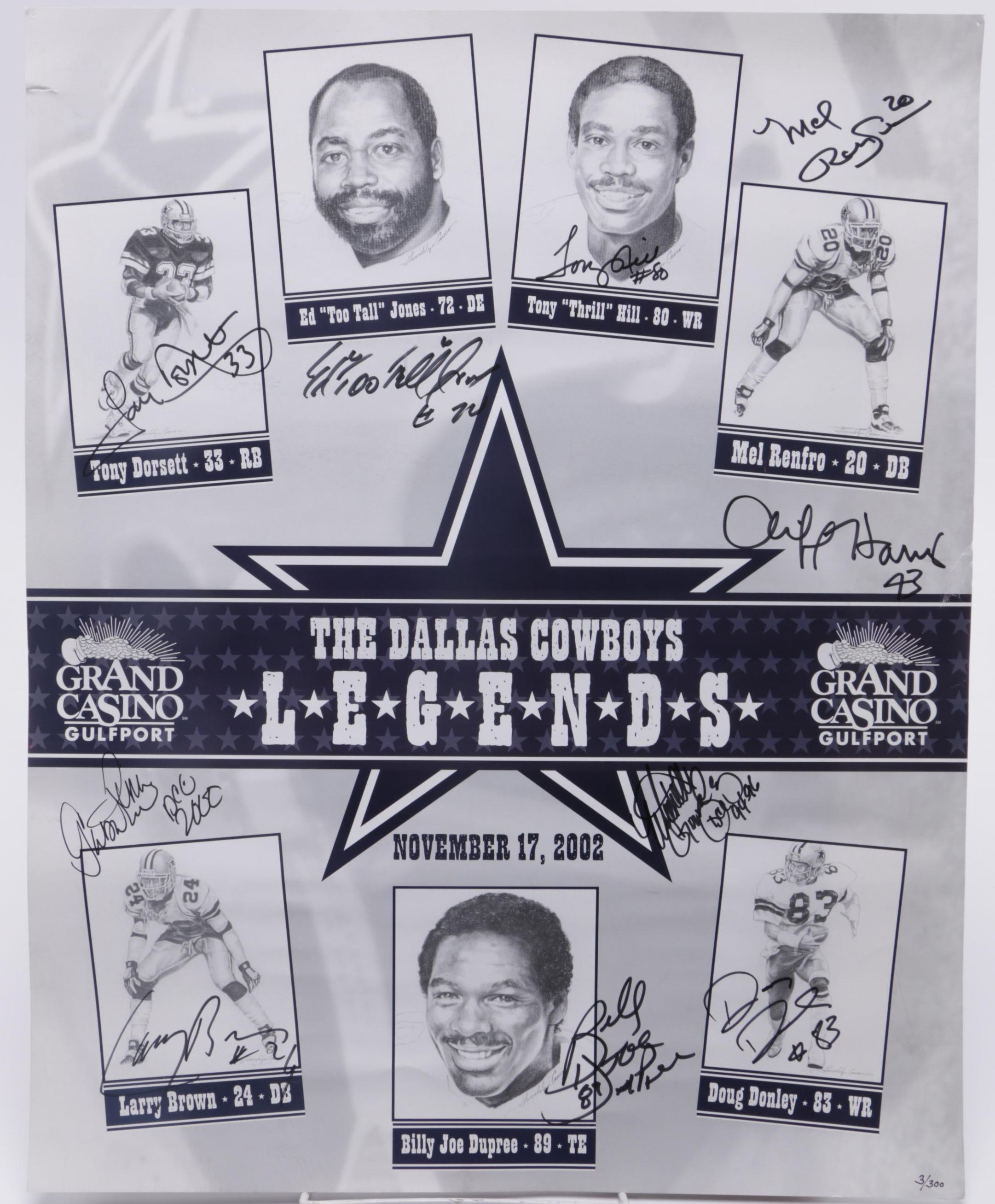 Dallas Cowboys Legends Autographed Poster