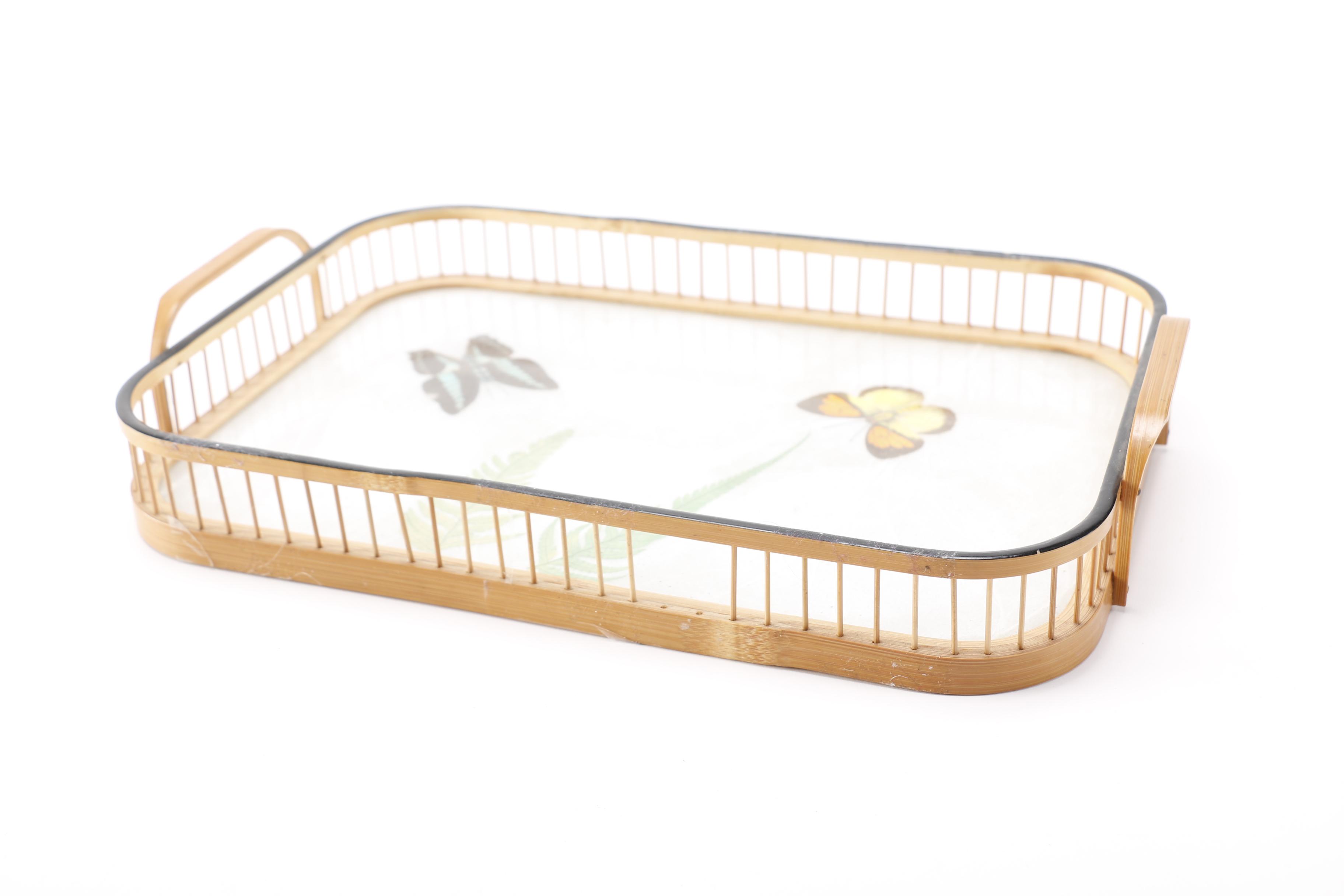 Butterfly Tray and Coaster Set