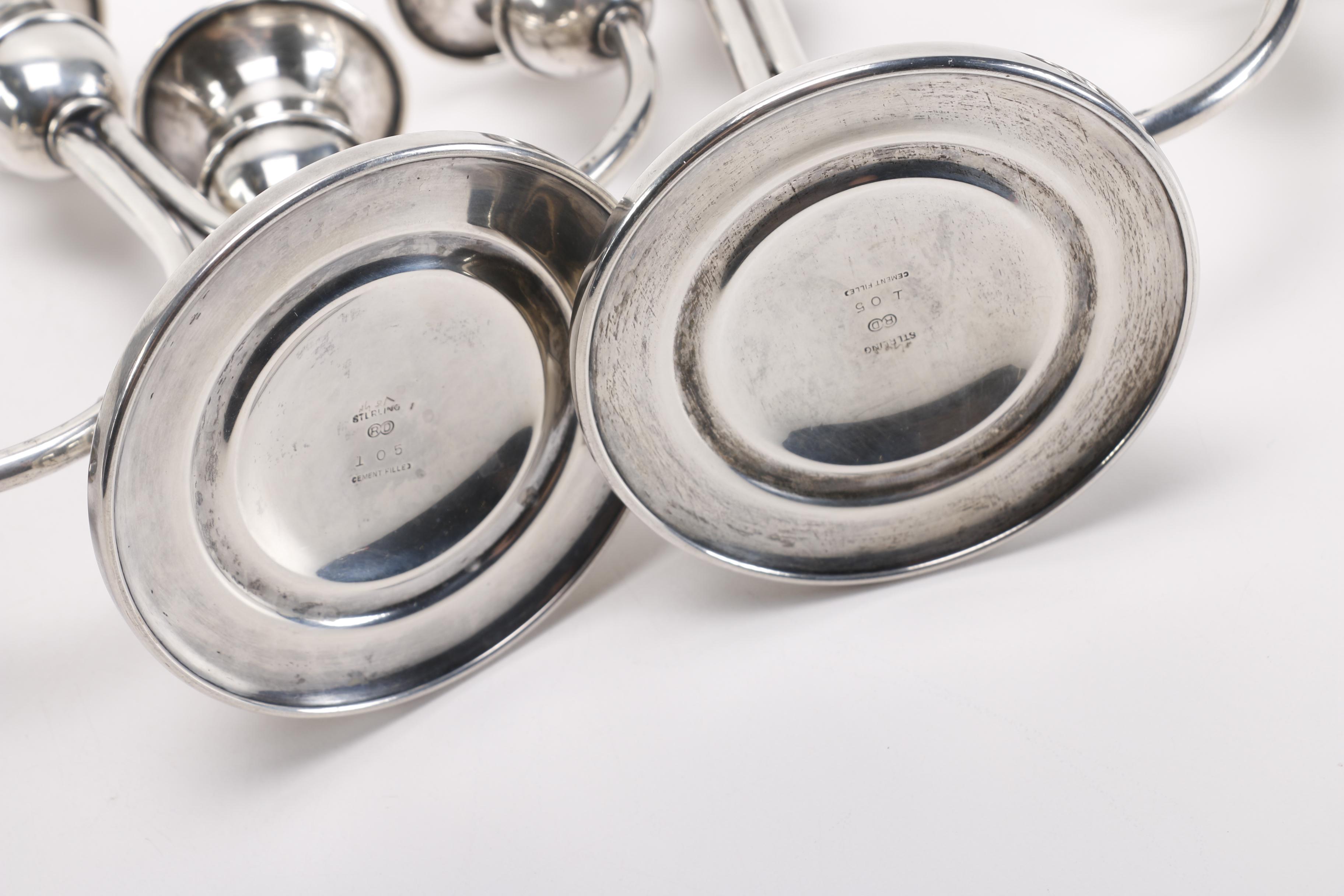 Circa 1950 Richard Dimes Company Weighted Sterling Candelabras