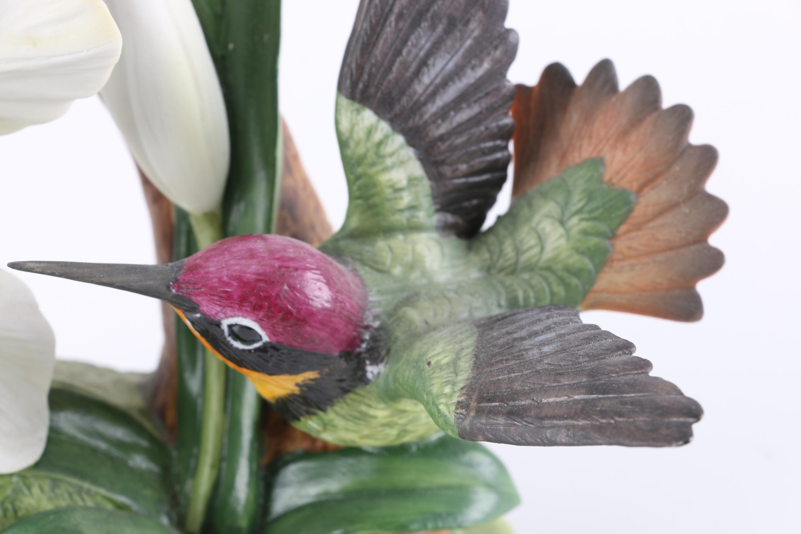 Porcelain Hummingbird and Floral Figures