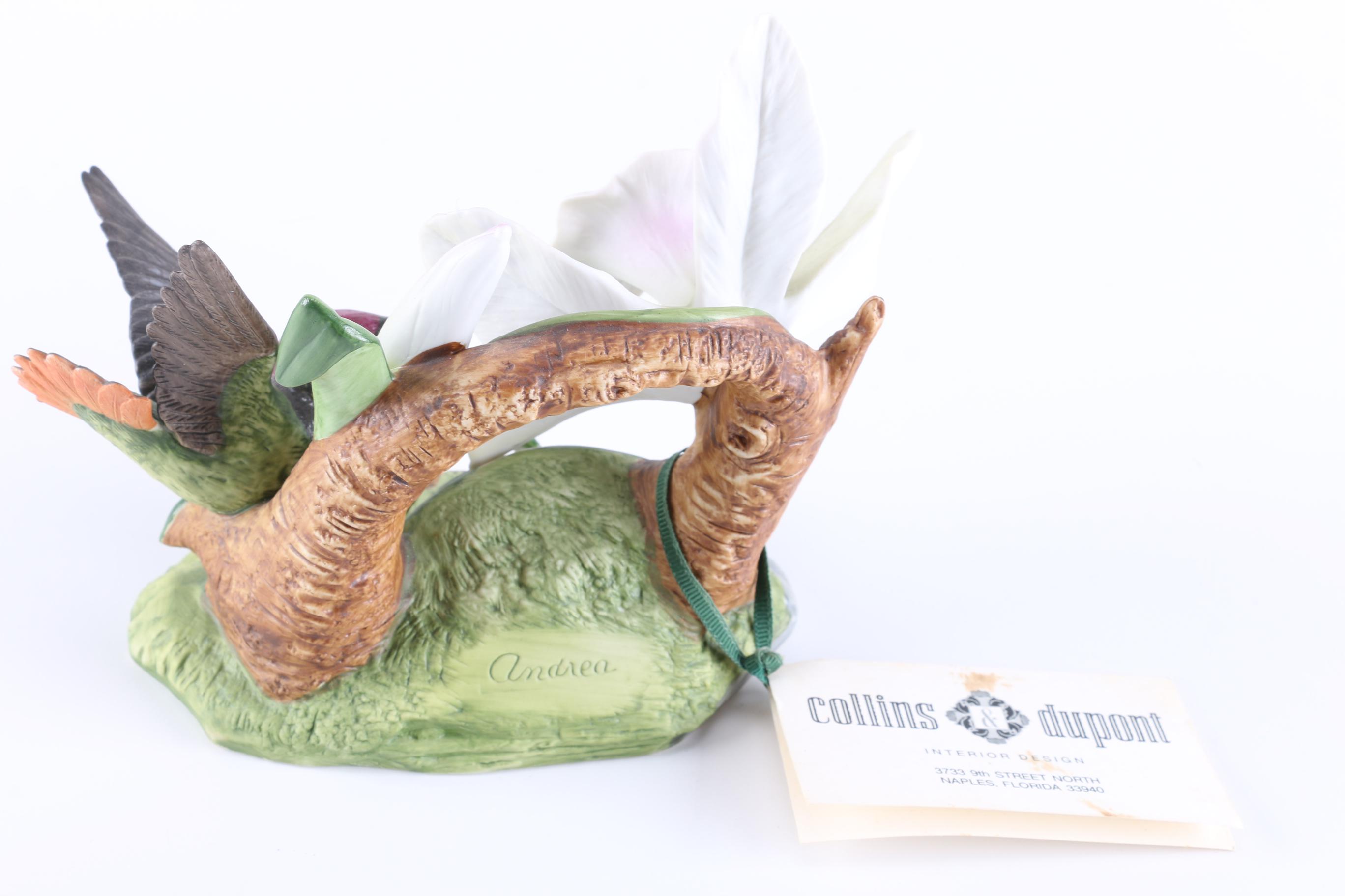 Porcelain Hummingbird and Floral Figures