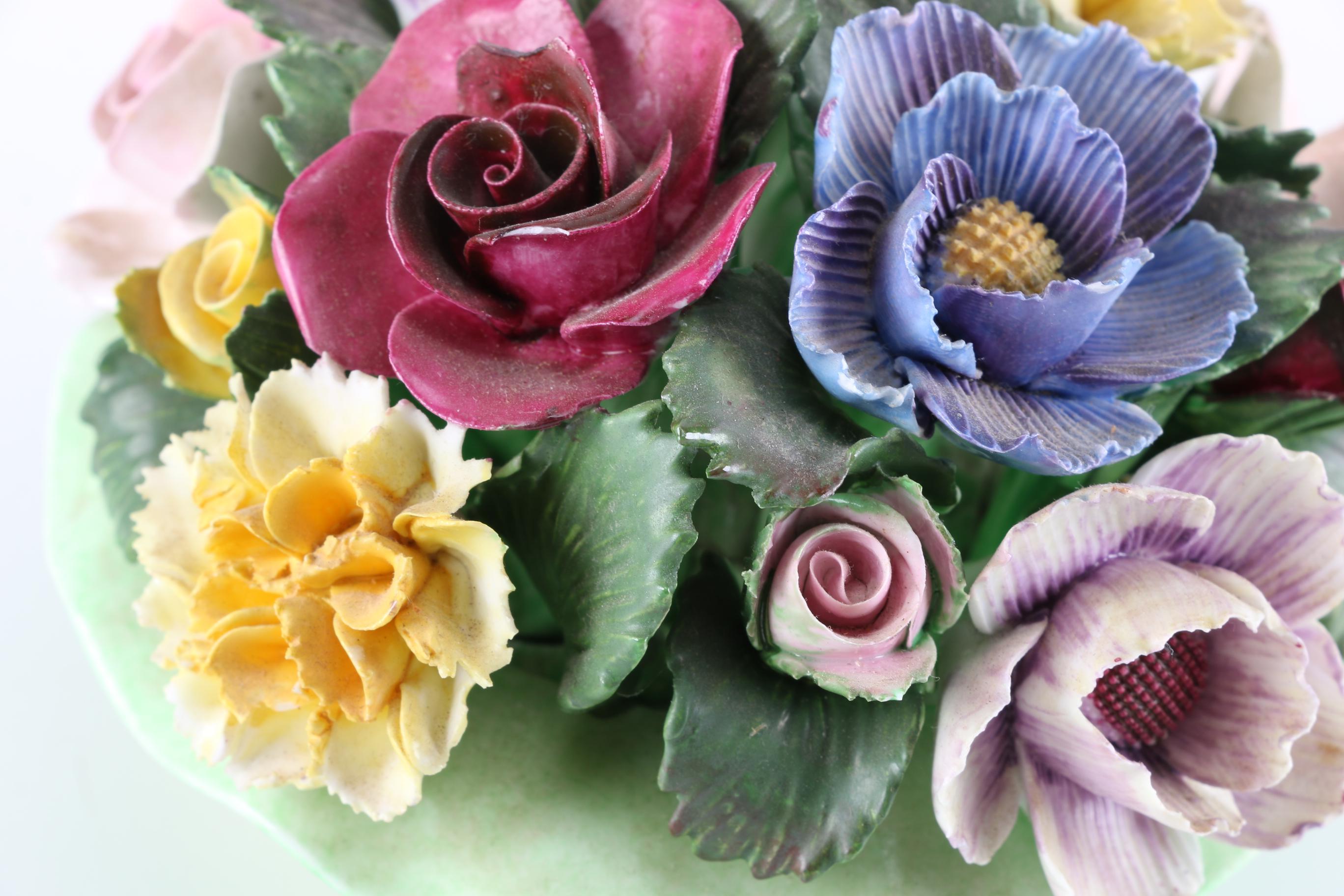 Porcelain Hummingbird and Floral Figures
