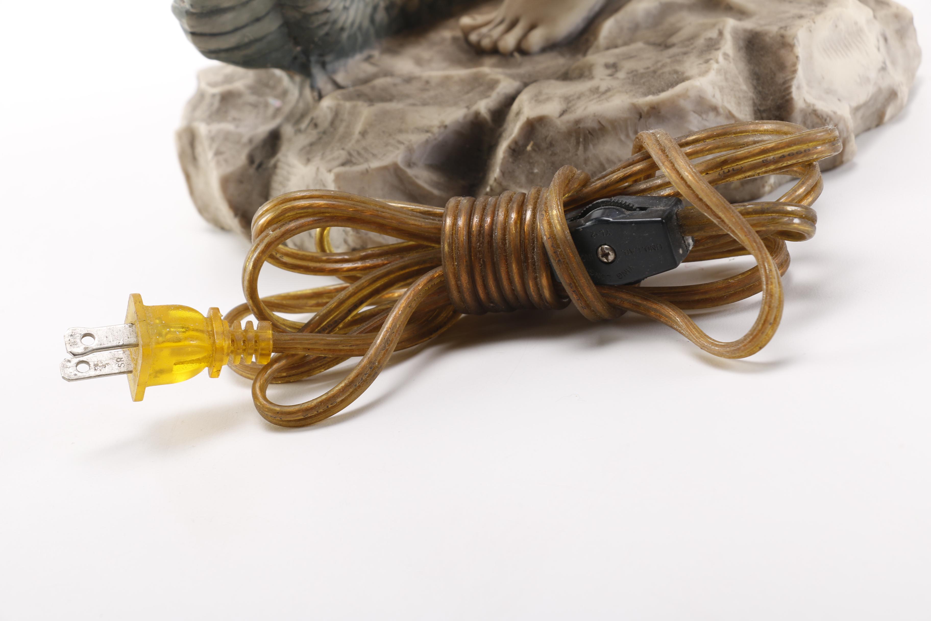 Figural Accent Lamp of Woman Entwined with a Sea Serpent