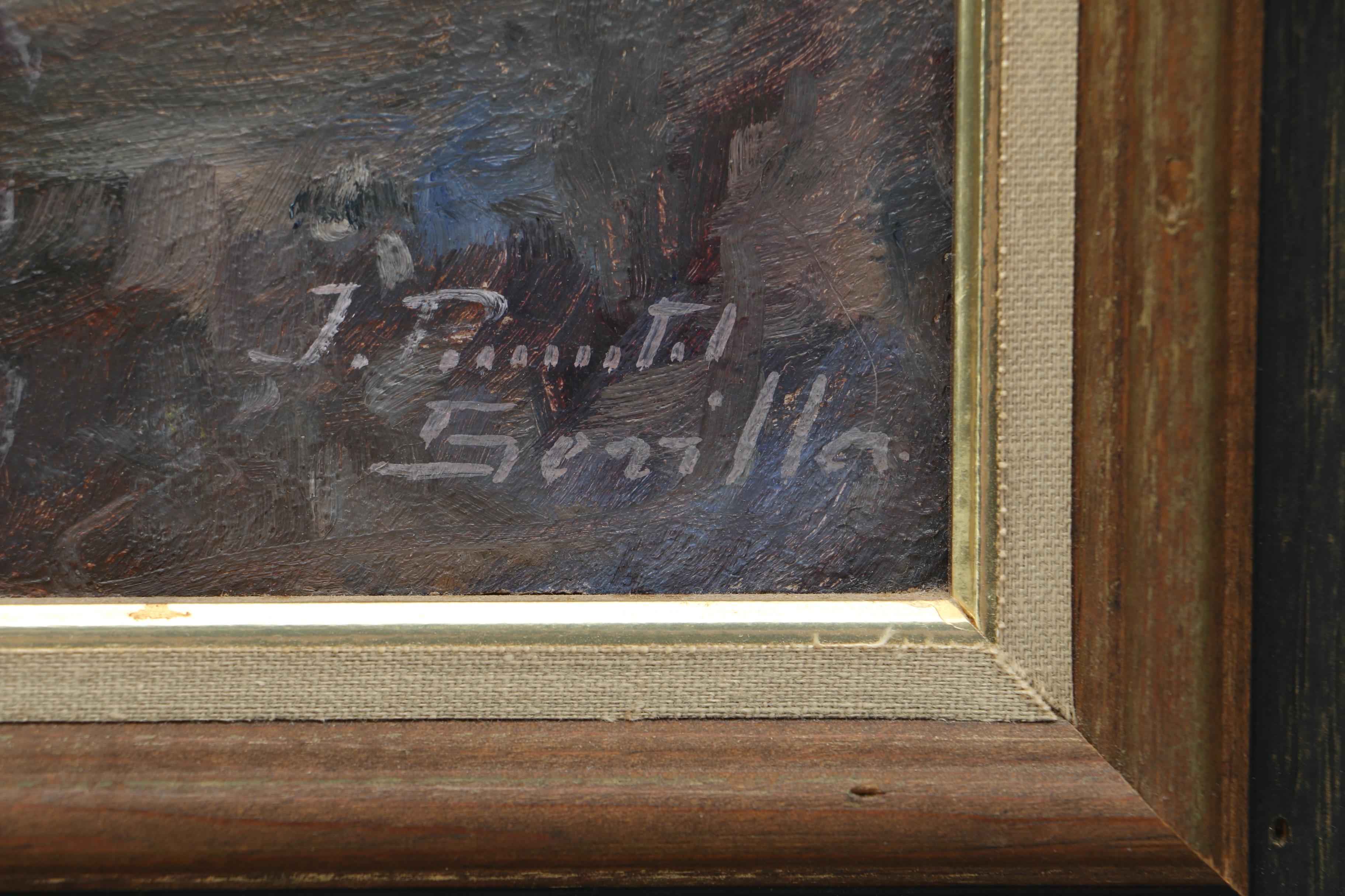 Framed Acrylic Painting of a Balcony