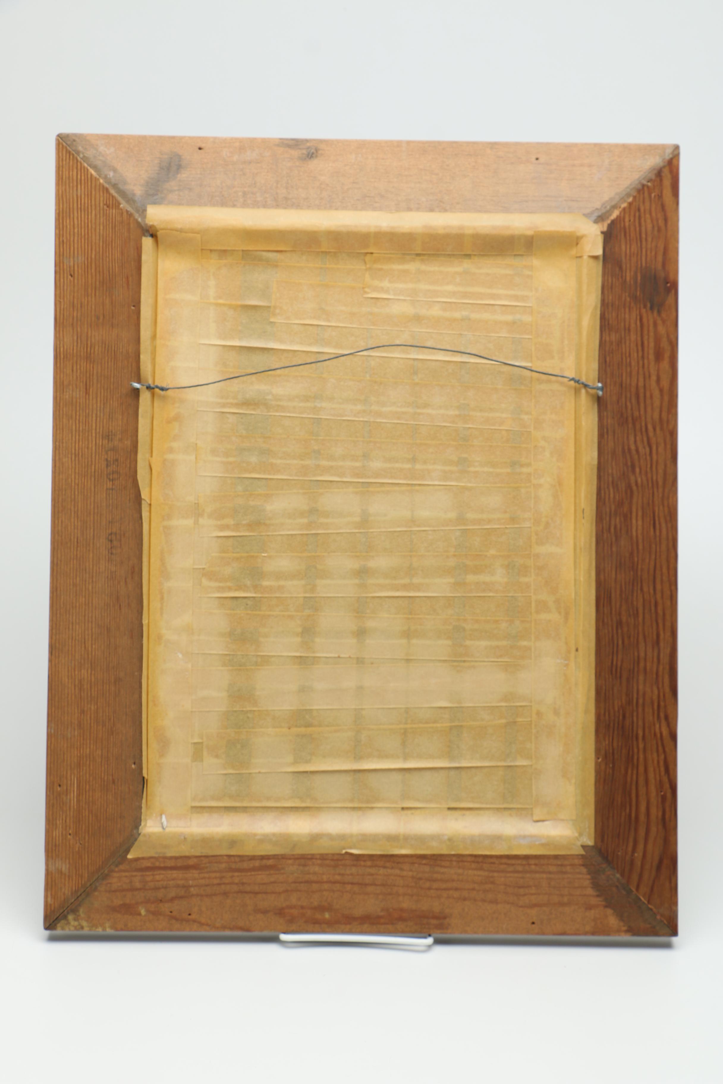 Framed Acrylic Painting of a Balcony