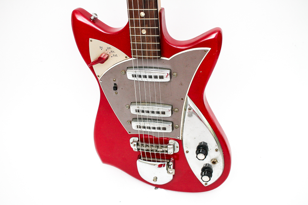 Vintage Zenon Victoria Style Electric Guitar in Red
