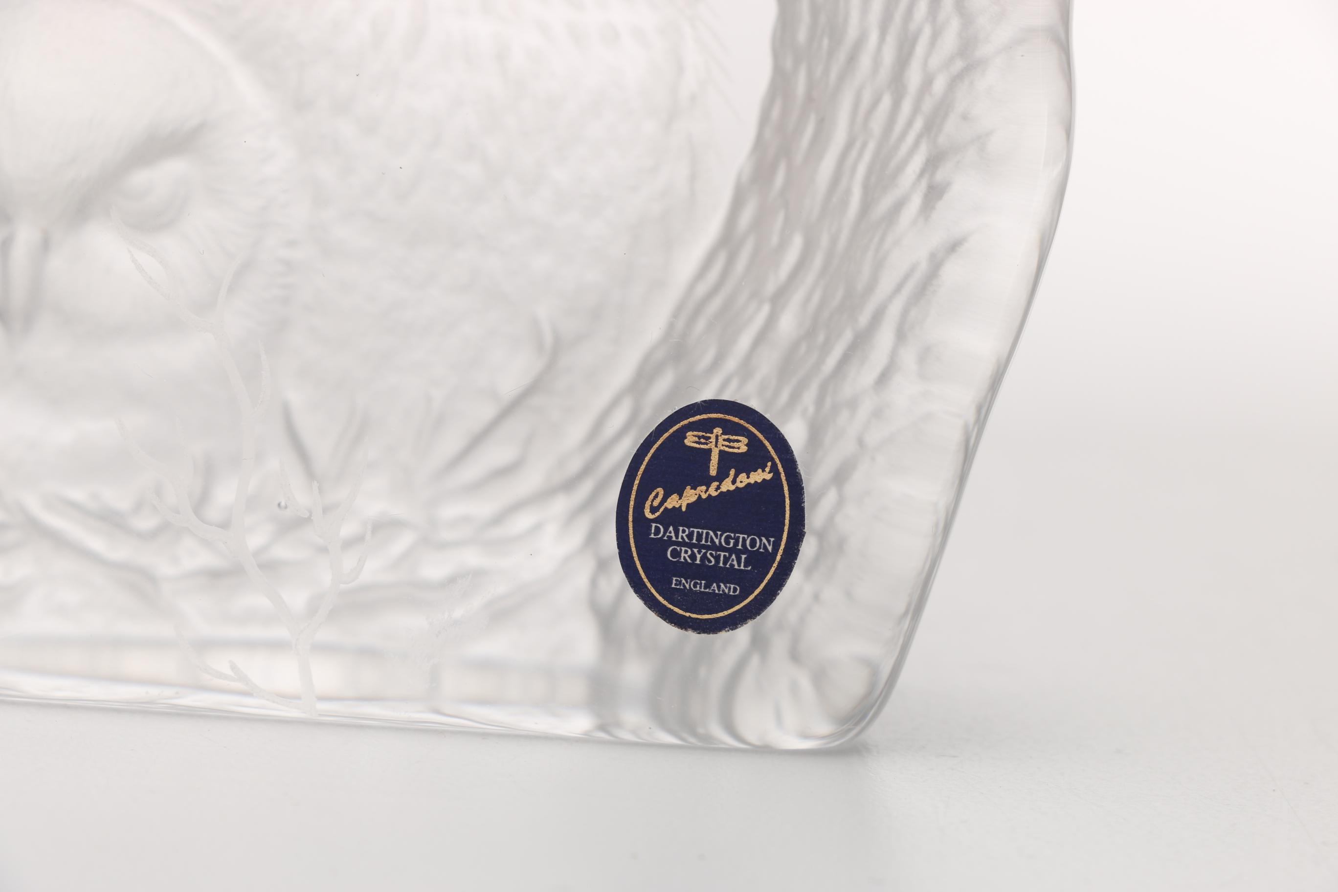 Alfred Capredoni for Dartington Crystal Sculptural Paperweight of Owls