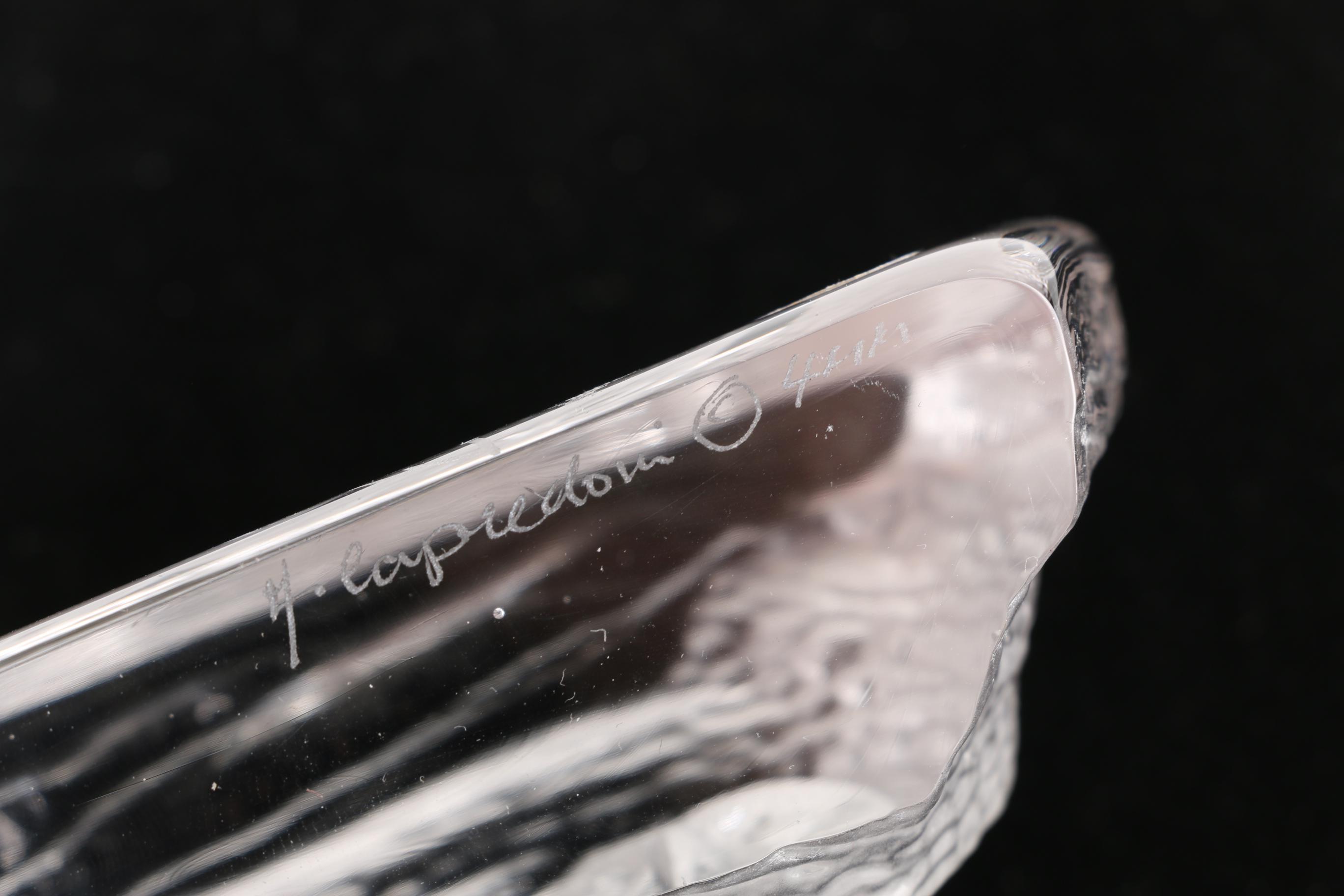 Alfred Capredoni for Dartington Crystal Sculptural Paperweight of Owls