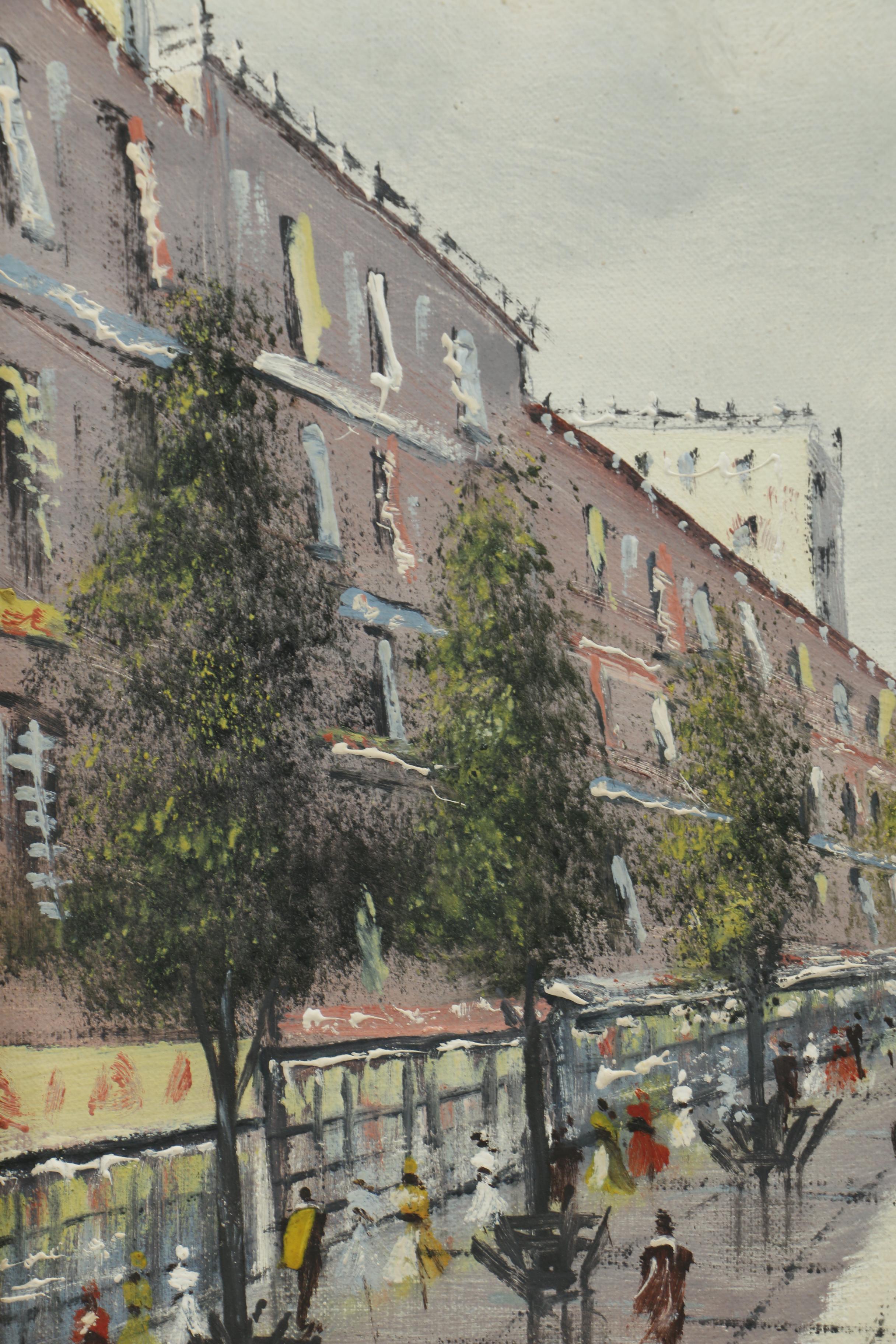 Vitelli Oil on Canvas Painting of Cityscape