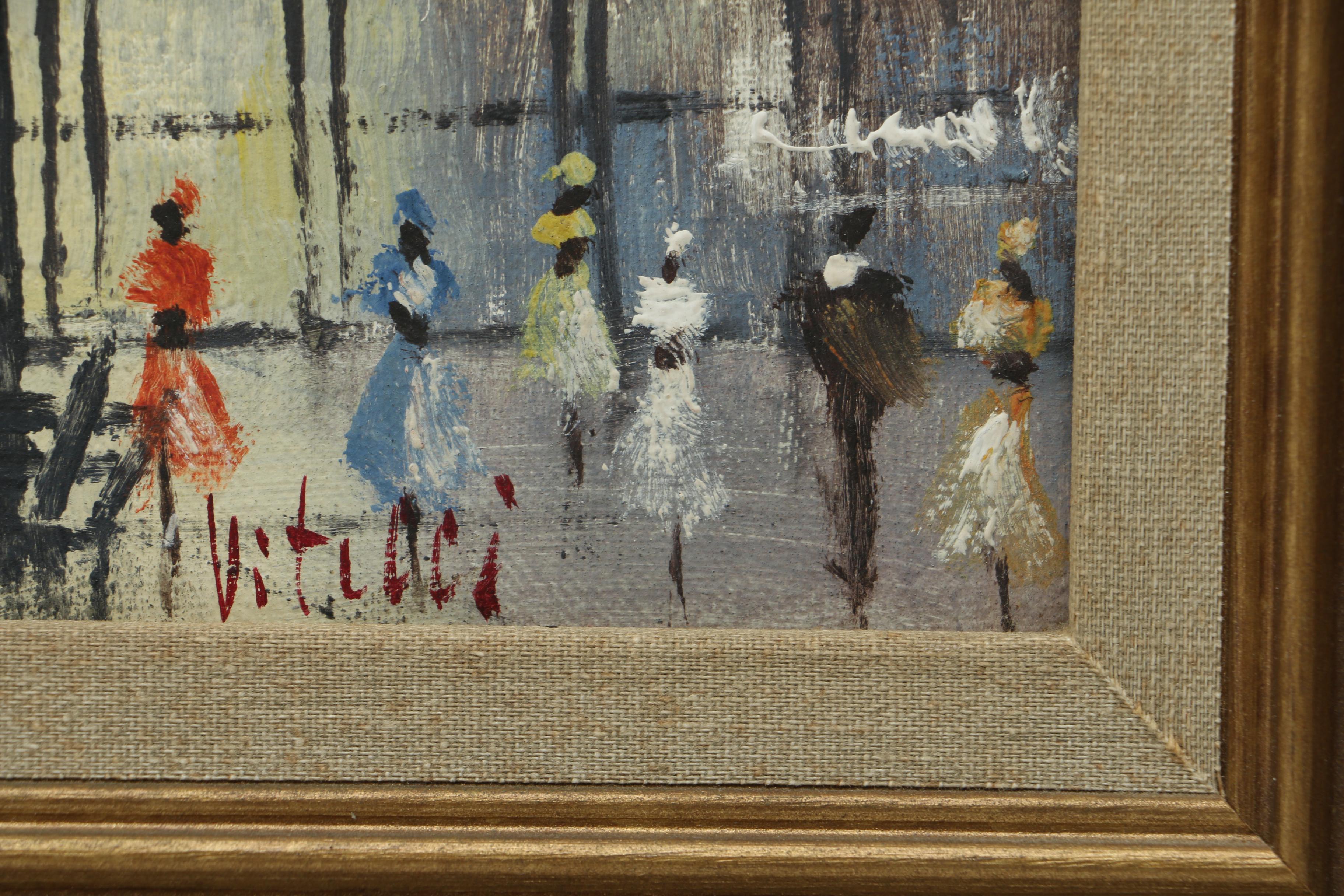 Vitelli Oil on Canvas Painting of Cityscape