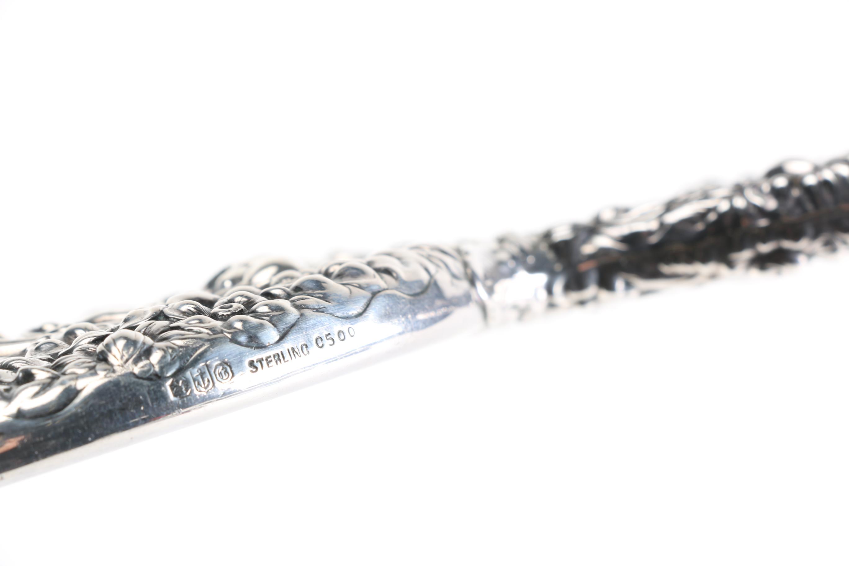 Gorham Sterling Mirror and A.E. Poston & Co. Ltd. Enamel Brush