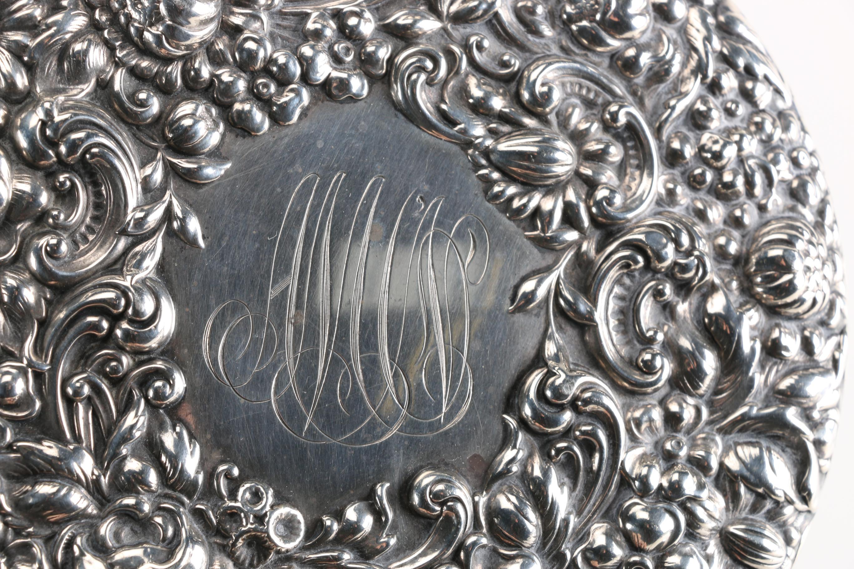 Gorham Sterling Mirror and A.E. Poston & Co. Ltd. Enamel Brush