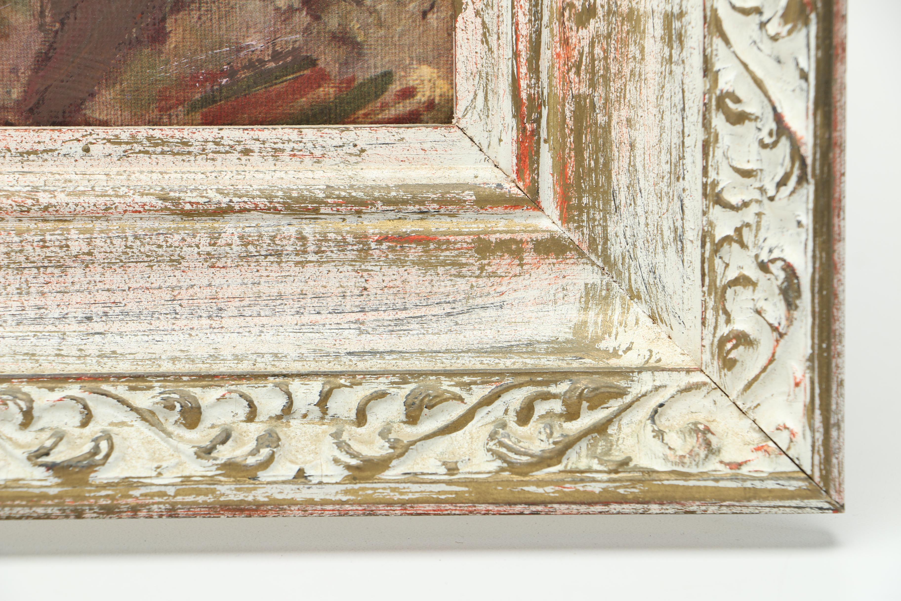 Offset Lithograph With Acrylic Inpainting of an Italian Landscape