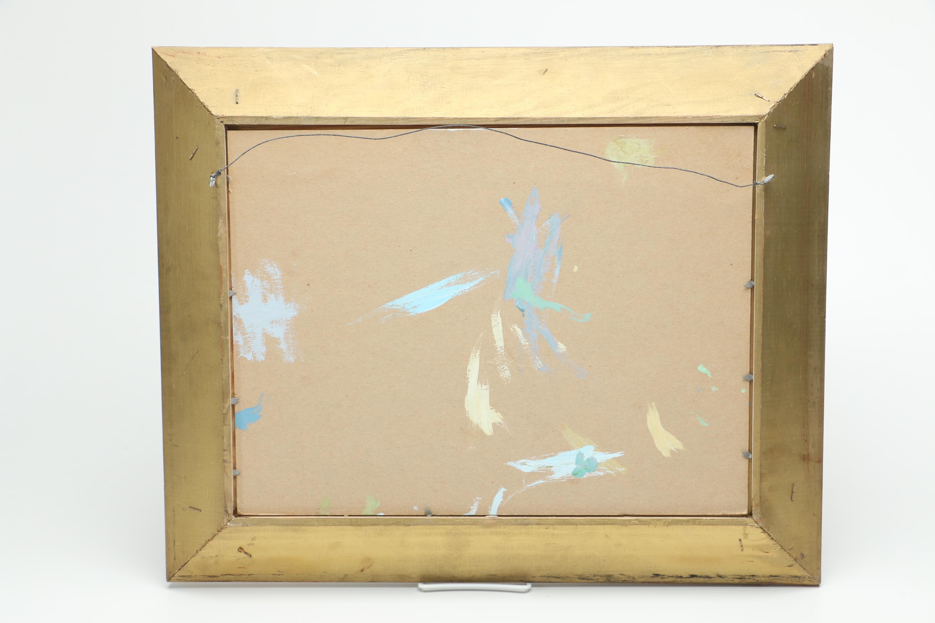 Offset Lithograph With Acrylic Inpainting of an Italian Landscape