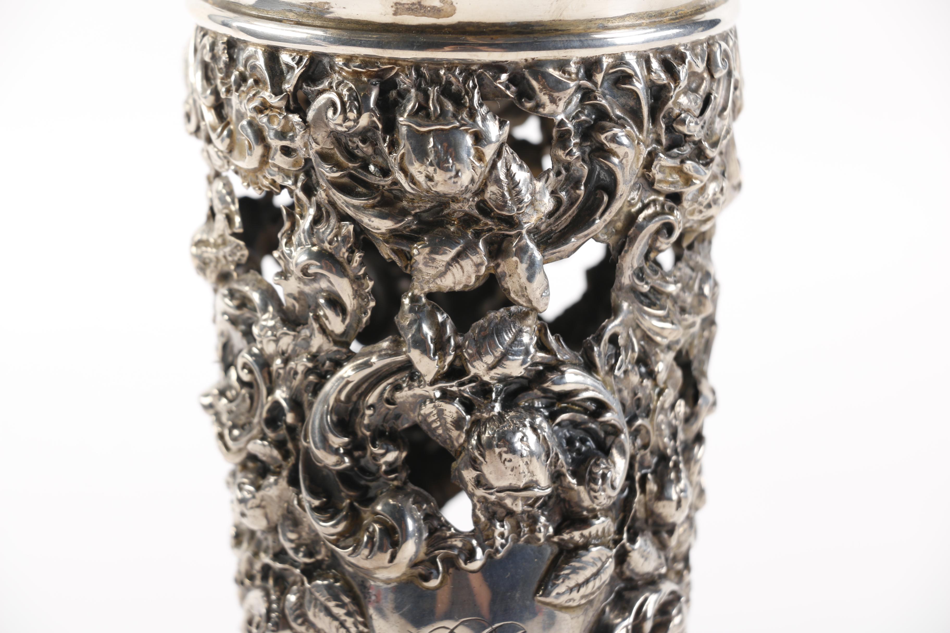 Sterling Silver Pierced Vase
