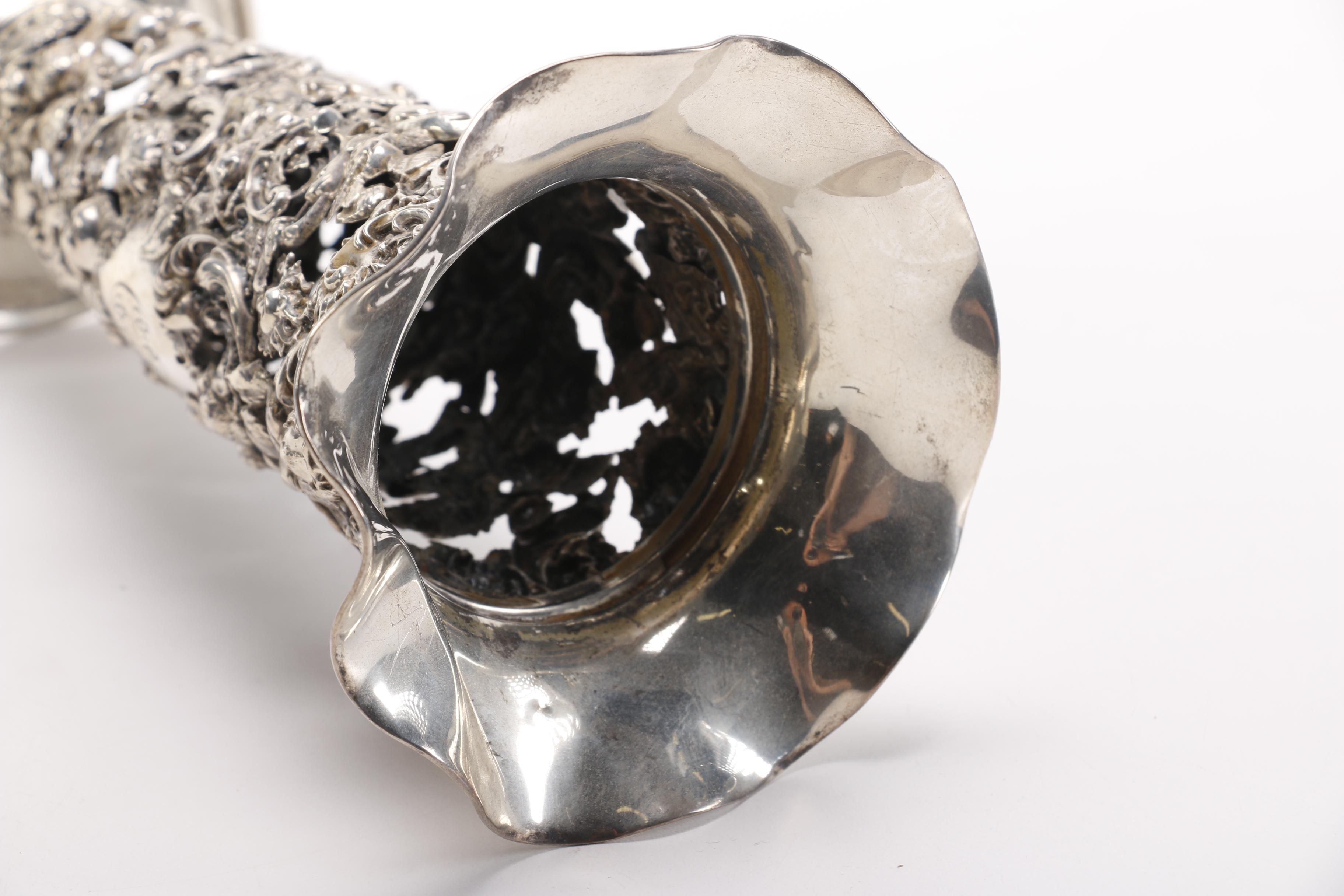 Sterling Silver Pierced Vase