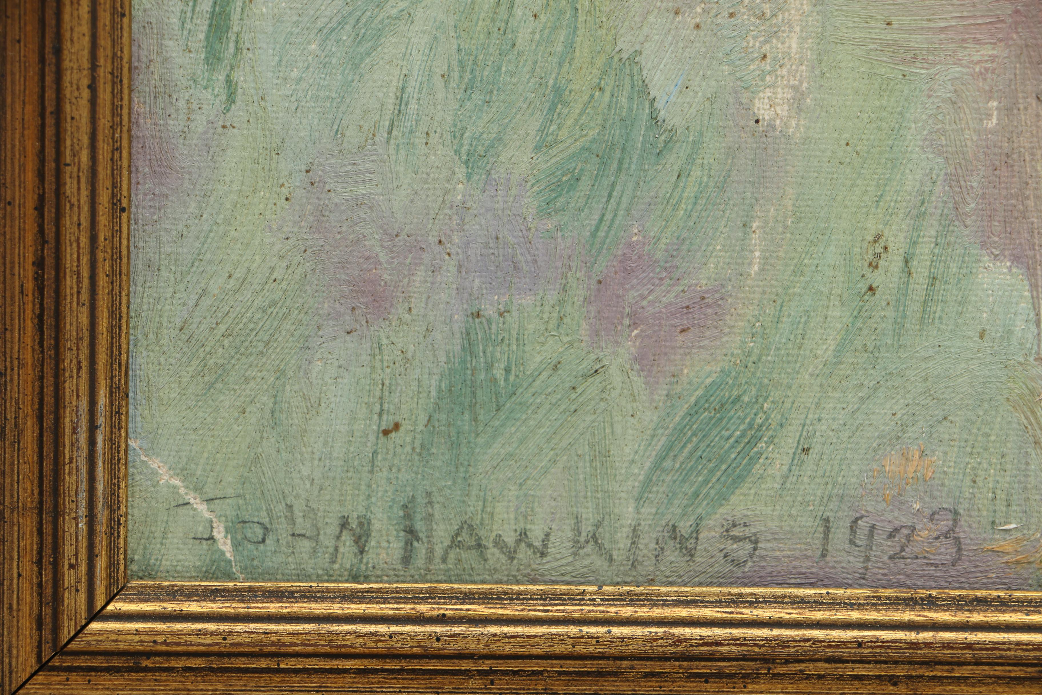 1923 John Franklin Hawkins Oil Painting "Off Newport"