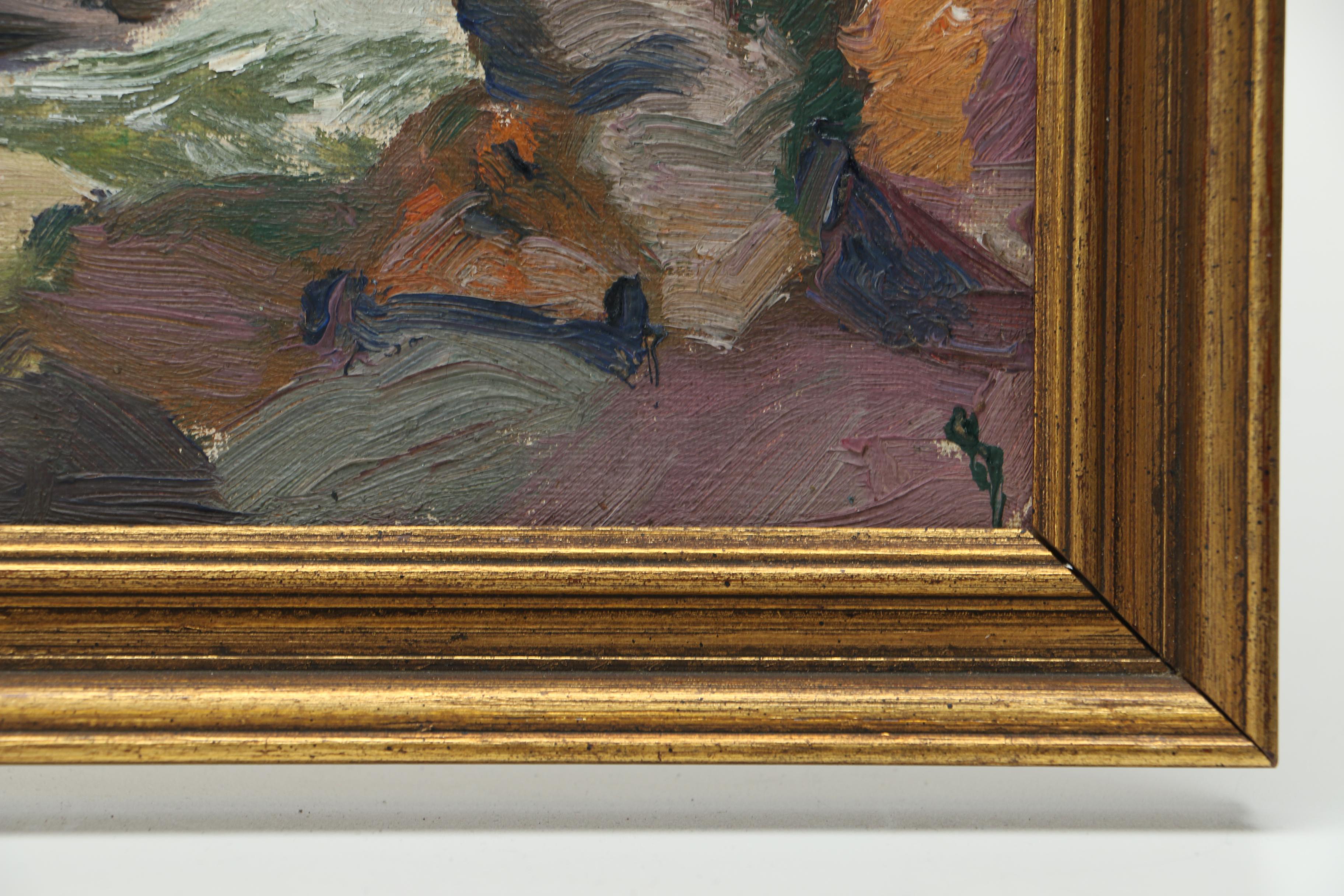 1923 John Franklin Hawkins Oil Painting "Off Newport"