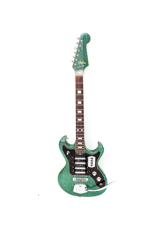 1967 Teisco Tele-Star Guitar in Green Metal Flake Finish