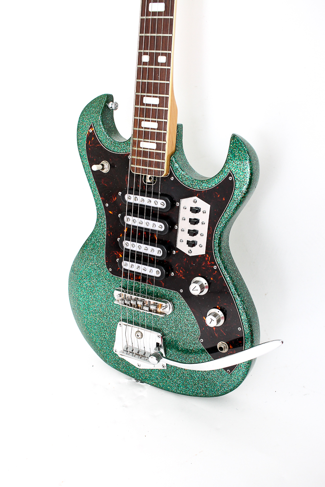 1967 Teisco Tele-Star Guitar in Green Metal Flake Finish