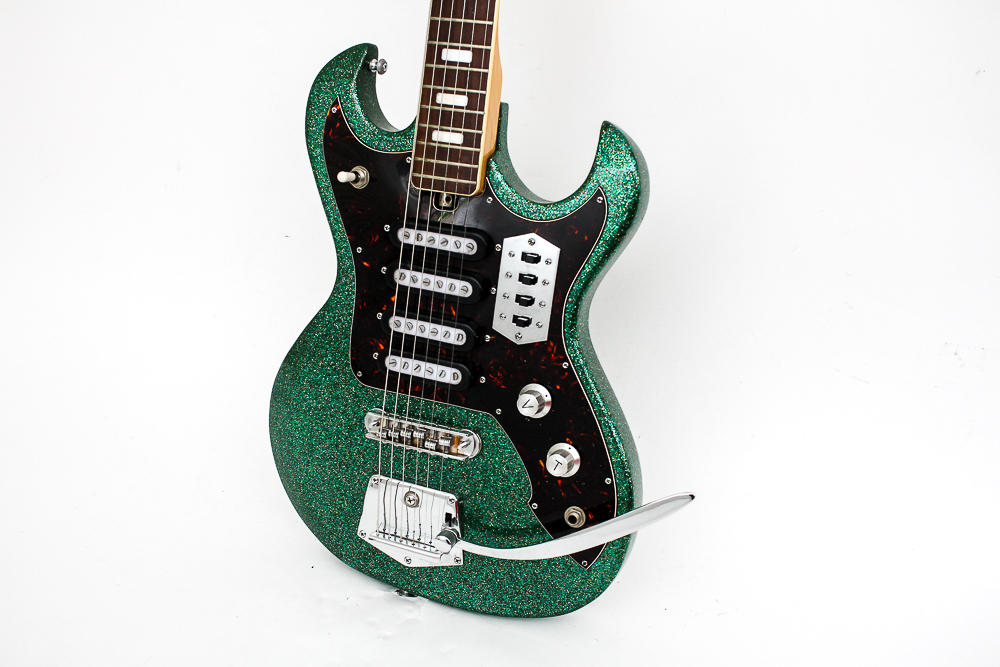 1967 Teisco Tele-Star Guitar in Green Metal Flake Finish