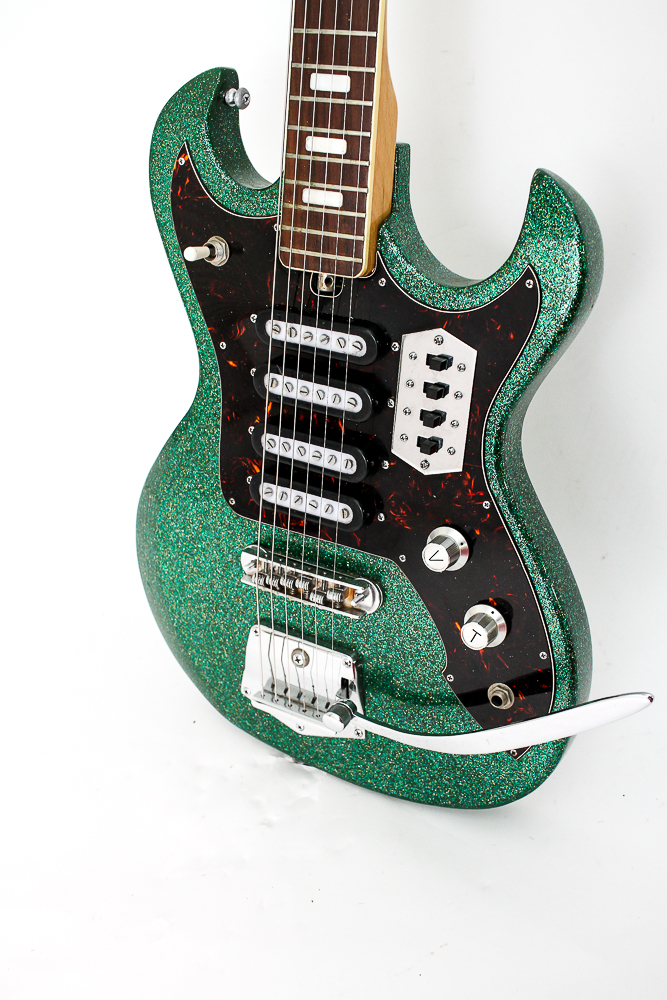 1967 Teisco Tele-Star Guitar in Green Metal Flake Finish