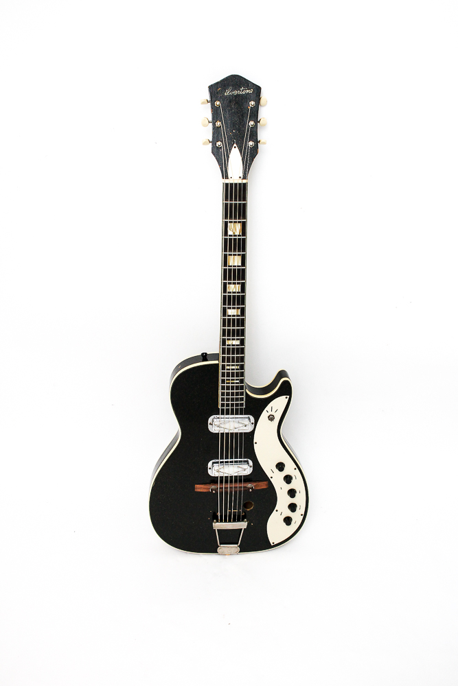 Vintage Black Silvertone Electric Guitar and Case