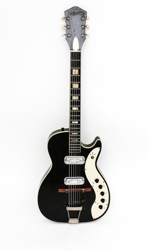 Vintage Black Silvertone Electric Guitar and Case