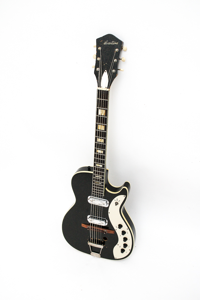 Vintage Black Silvertone Electric Guitar and Case